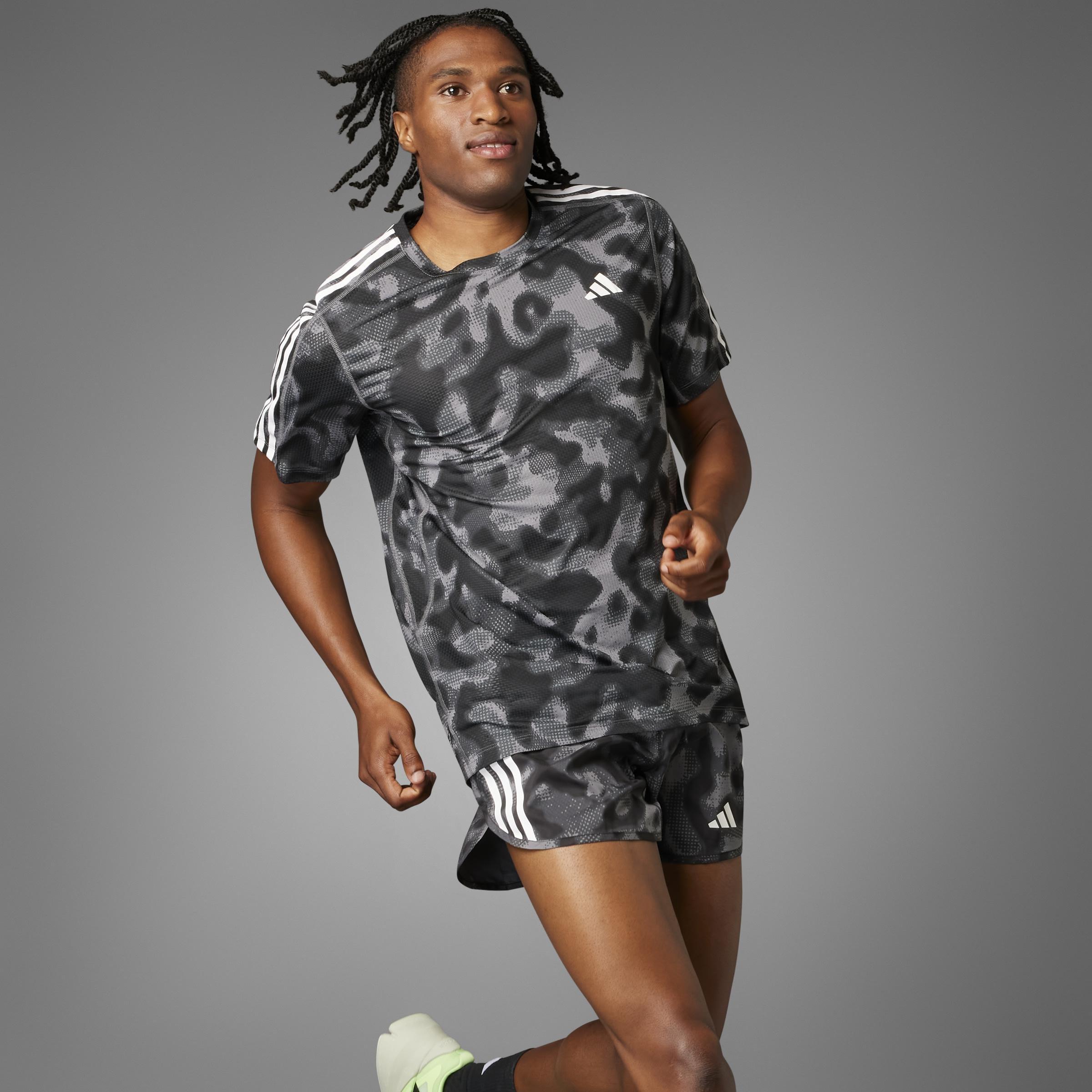 Own The Run 3-Stripes Allover Print T-Shirt, Grey, , large image number 11