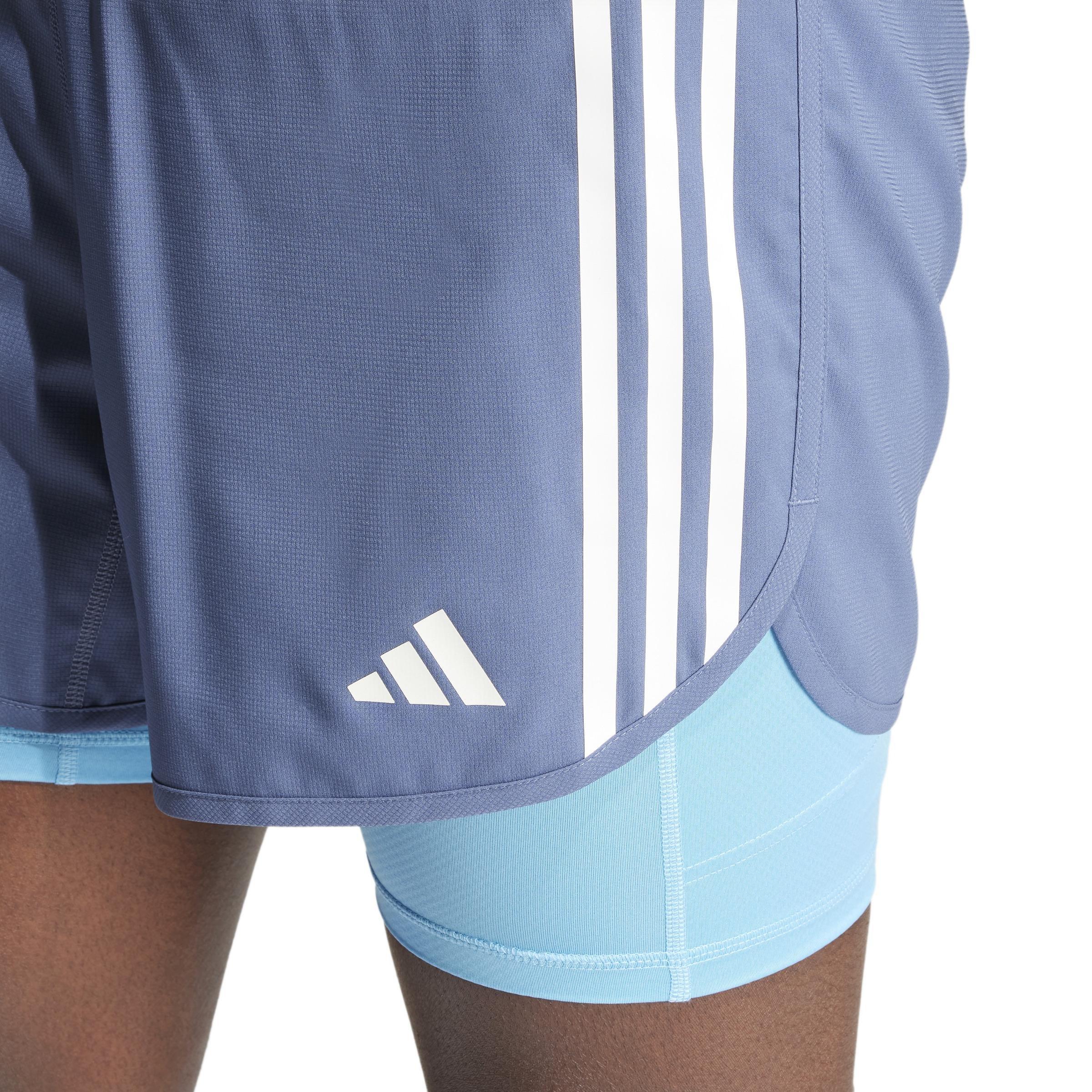 Own The Run 3-Stripes 2-In-1 Shorts, Blue, A901_ONE, large image number 3