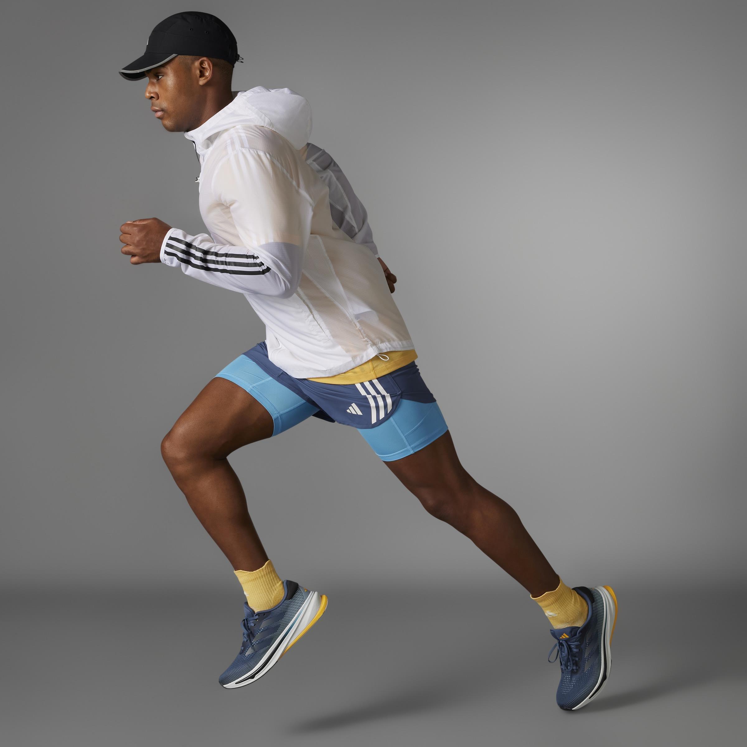 Own The Run 3-Stripes 2-In-1 Shorts, Blue, A901_ONE, large image number 14