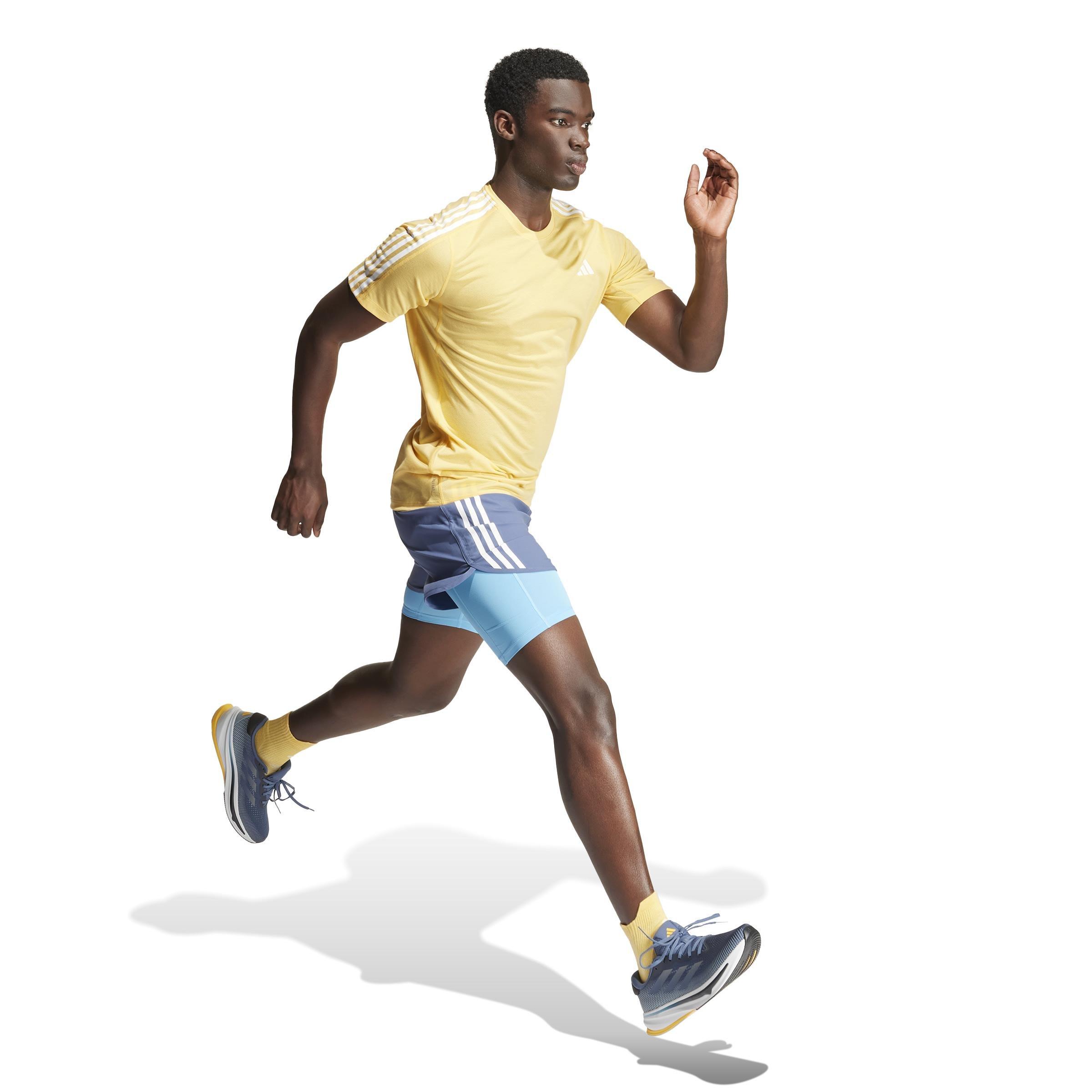 Own The Run 3-Stripes T-Shirt, Orange, A901_ONE, large image number 7
