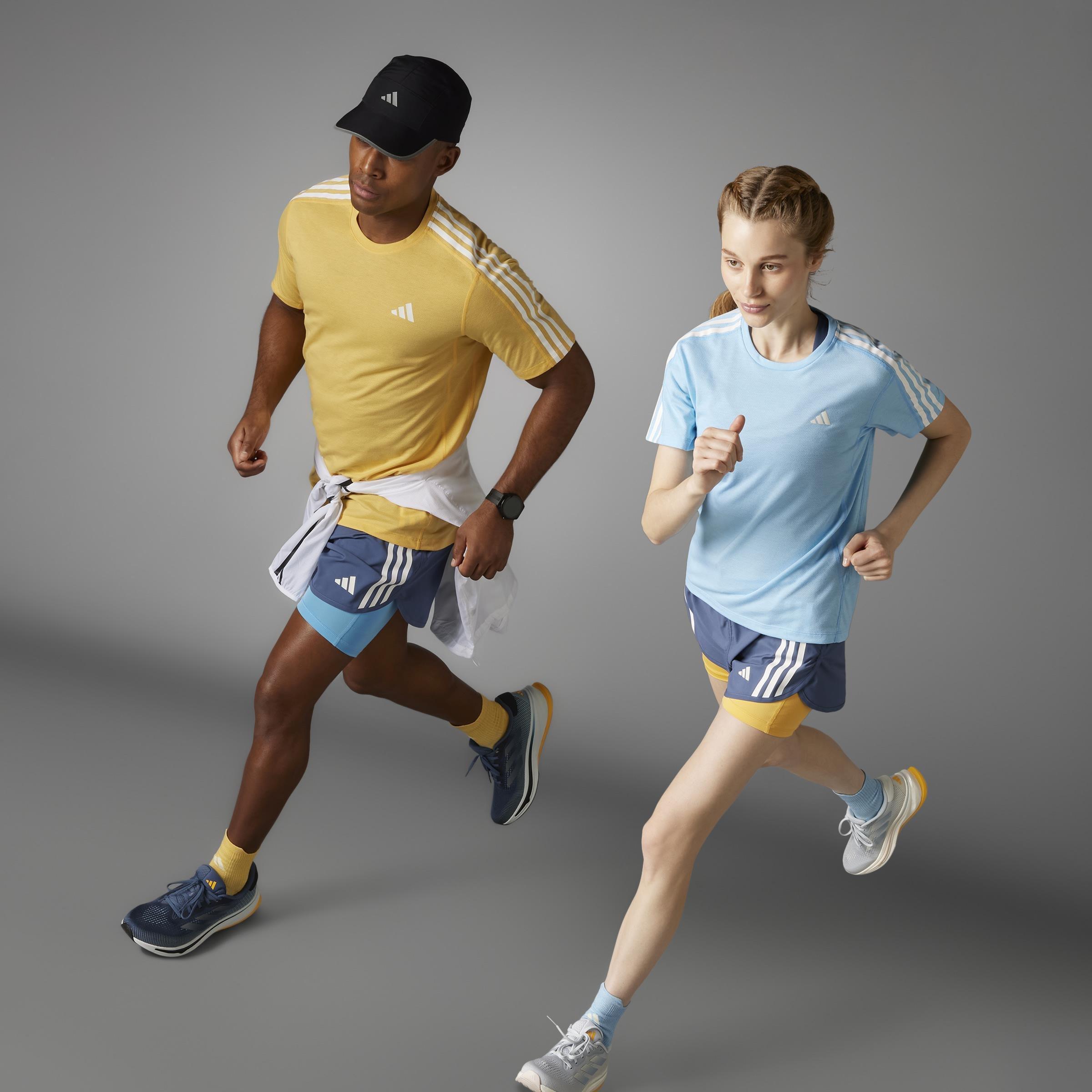 Own The Run 3-Stripes T-Shirt, Orange, A901_ONE, large image number 8