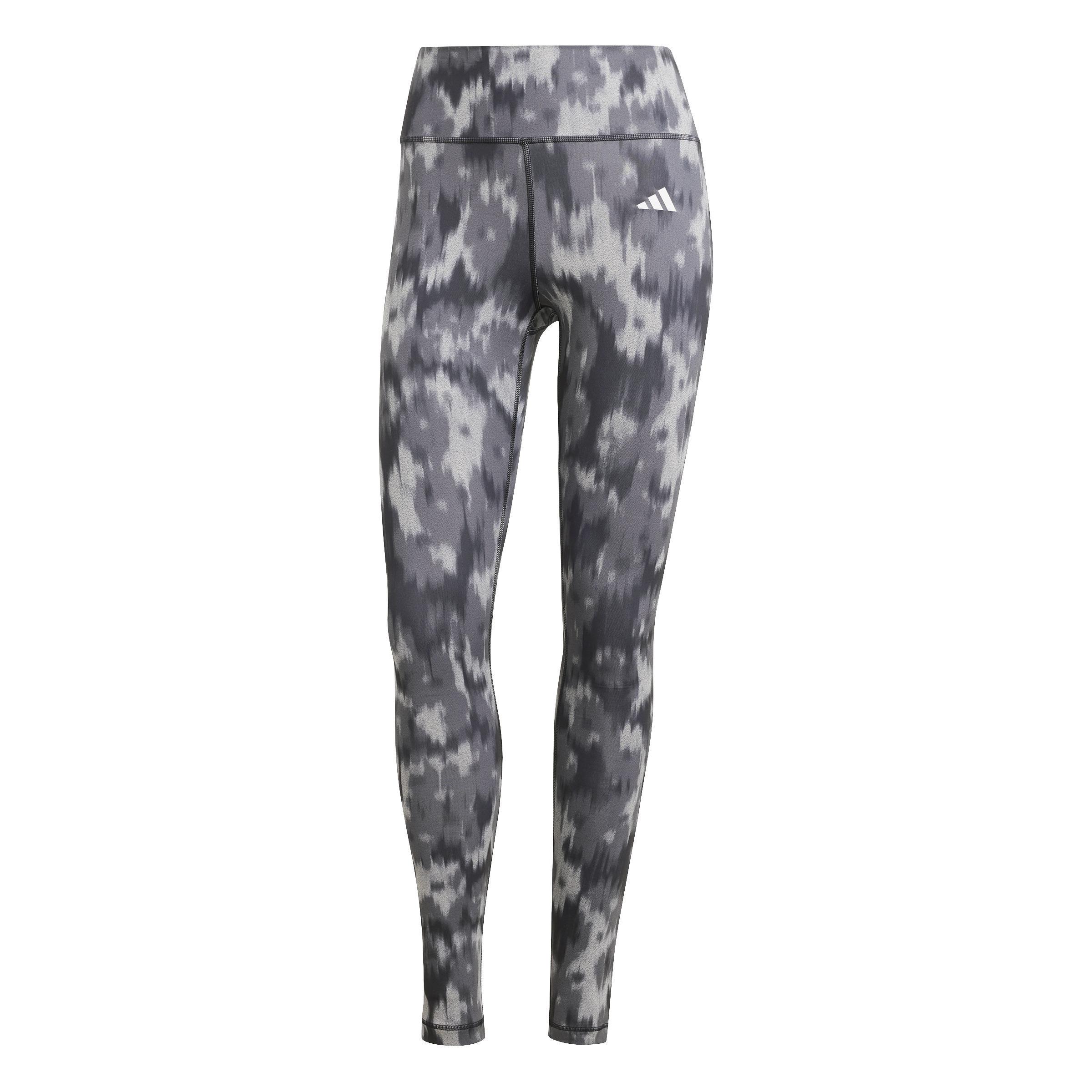 Optime Essentials Allover Print Flower Tie-Dye Leggings, Black, A901_ONE, large image number 1