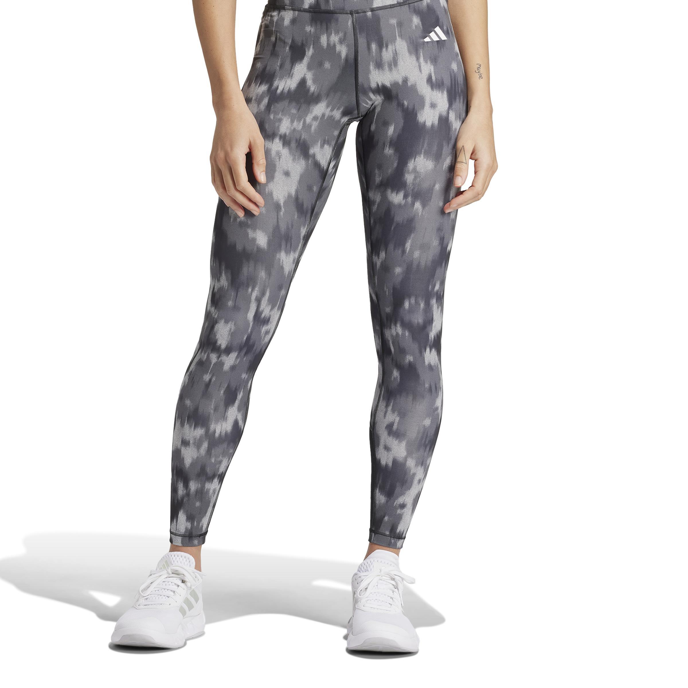 Optime Essentials Allover Print Flower Tie-Dye Leggings, Black, A901_ONE, large image number 2