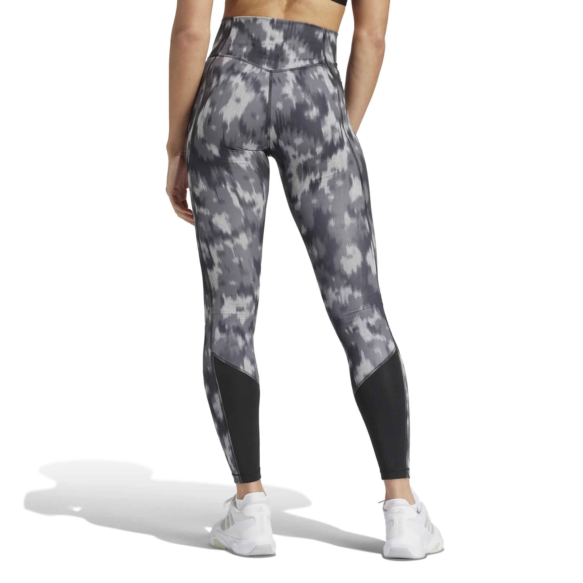 Optime Essentials Allover Print Flower Tie-Dye Leggings, Black, , large image number 3