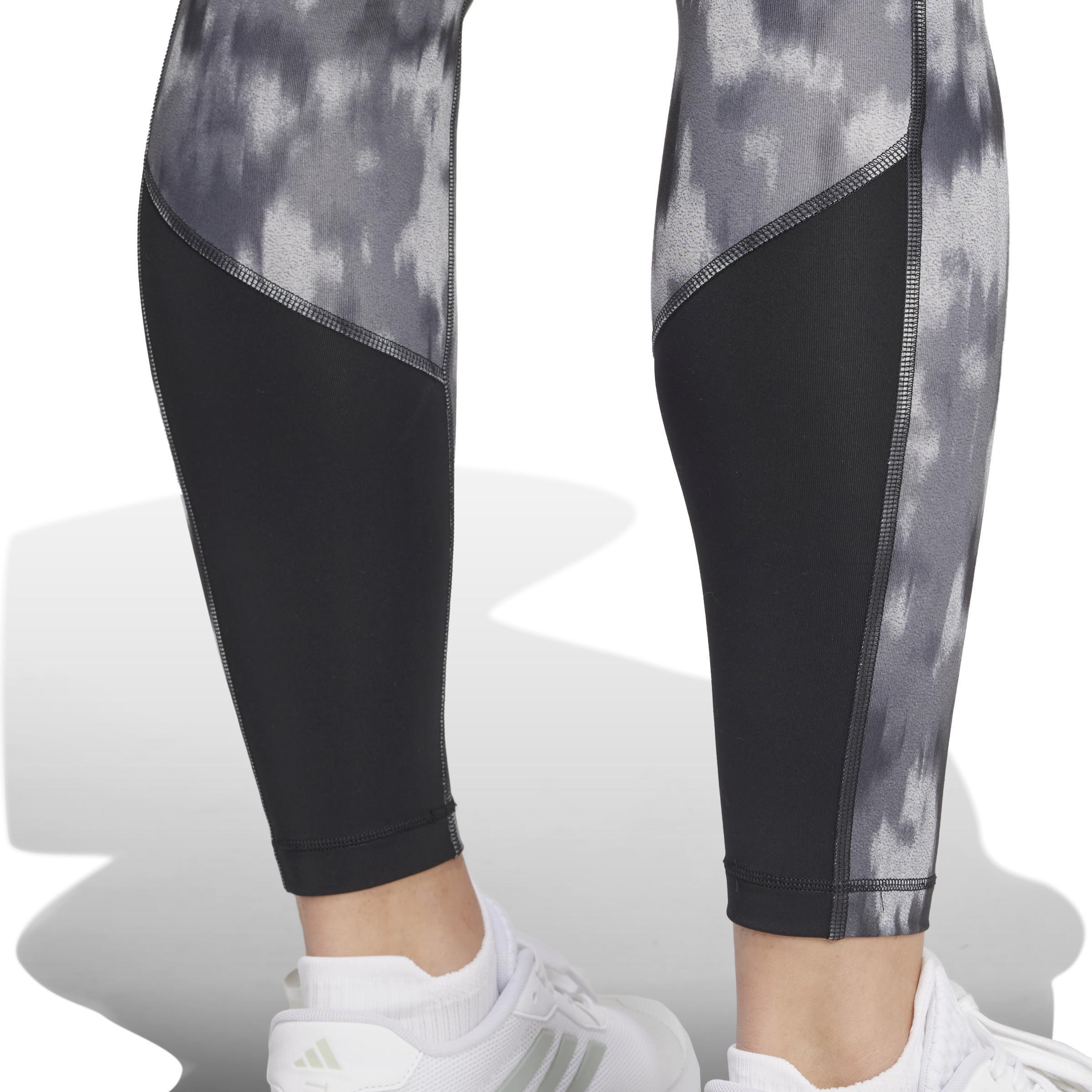 Optime Essentials Allover Print Flower Tie-Dye Leggings, Black, A901_ONE, large image number 5