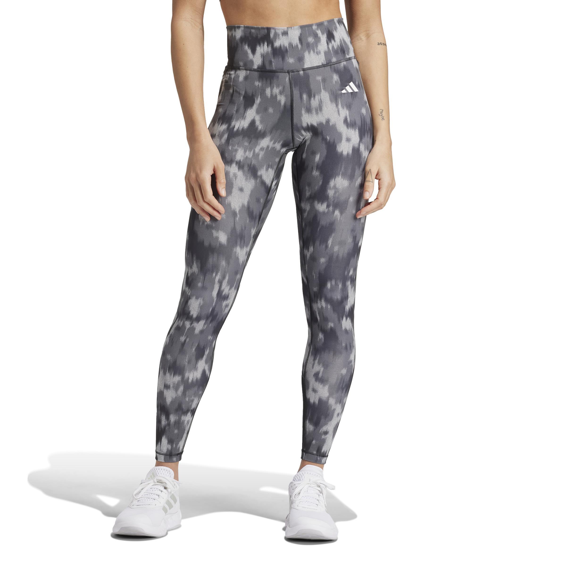 Optime Essentials Allover Print Flower Tie-Dye Leggings, Black, A901_ONE, large image number 7