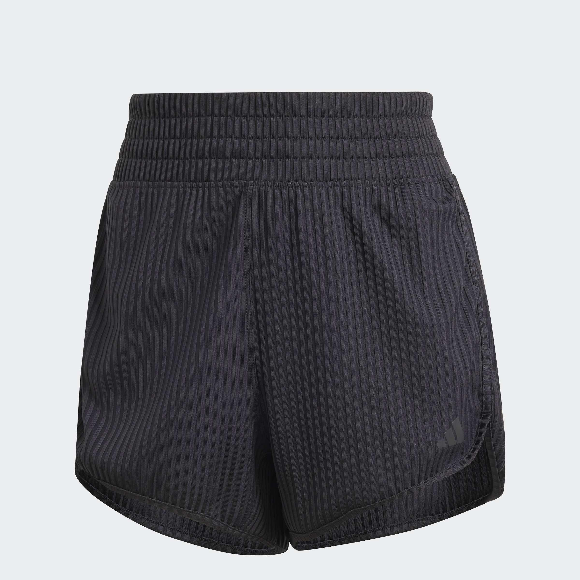 Pacer All Gym Seasonal Rib High-Rise Tonal 3-Stripes Shorts, Black, A901_ONE, large image number 0