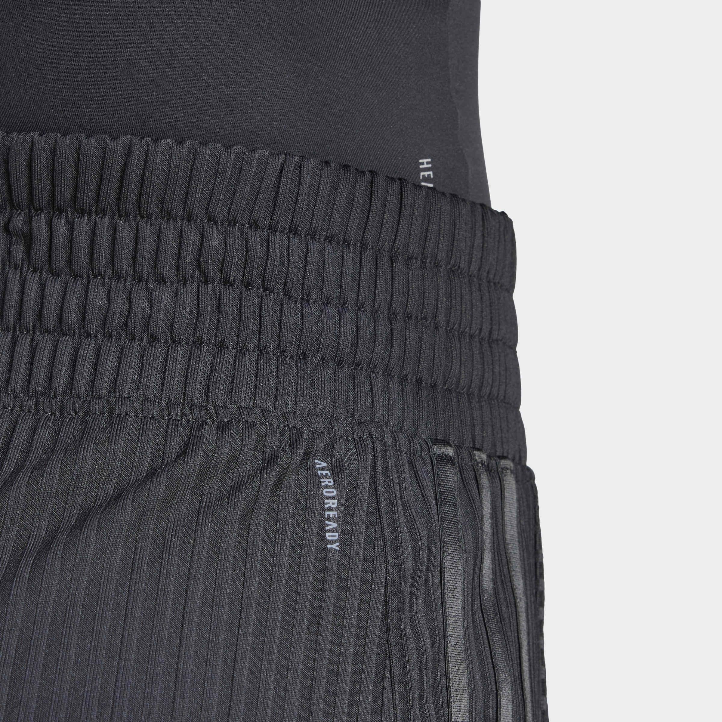Pacer All Gym Seasonal Rib High-Rise Tonal 3-Stripes Shorts, Black, A901_ONE, large image number 2
