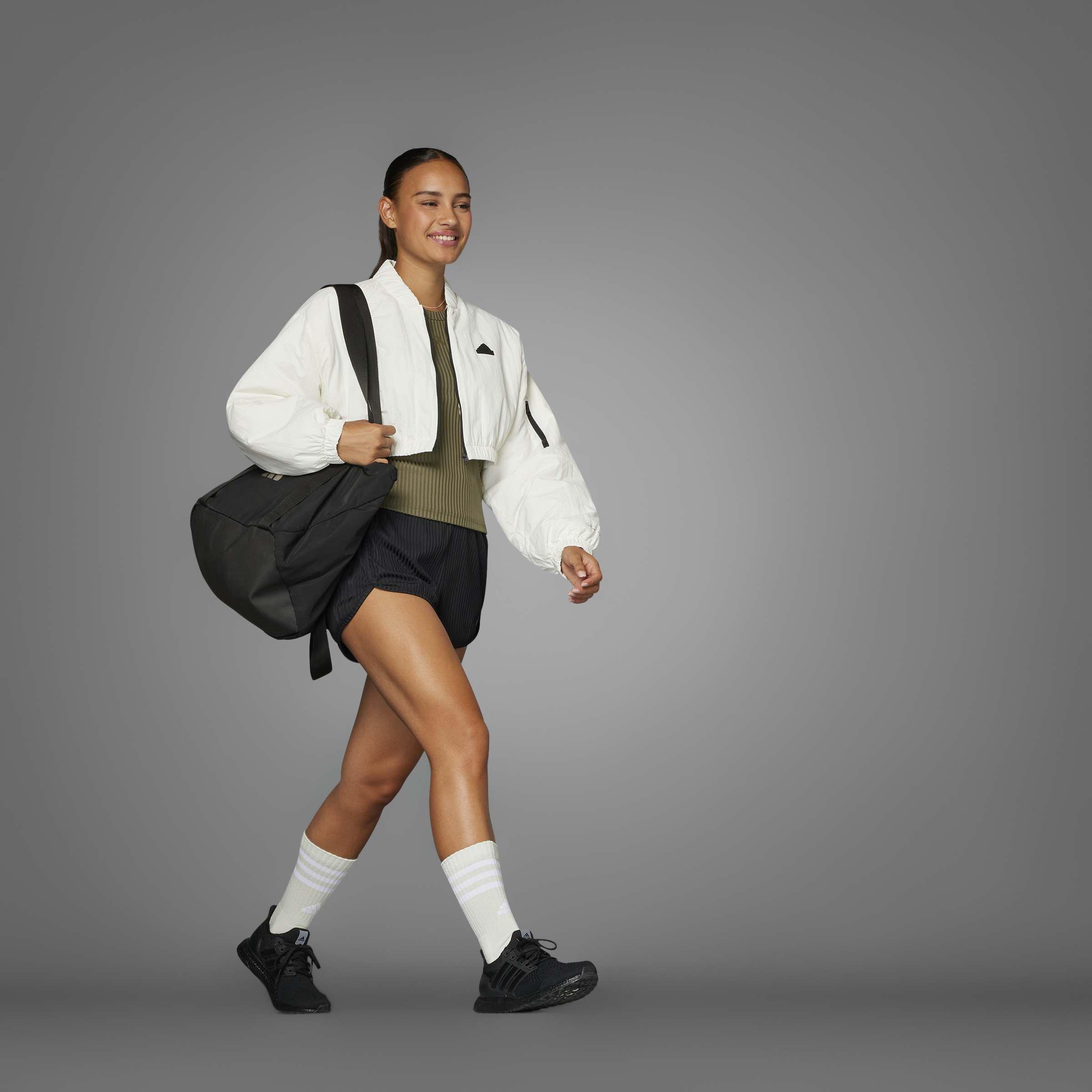 Pacer All Gym Seasonal Rib High-Rise Tonal 3-Stripes Shorts, Black, A901_ONE, large image number 13