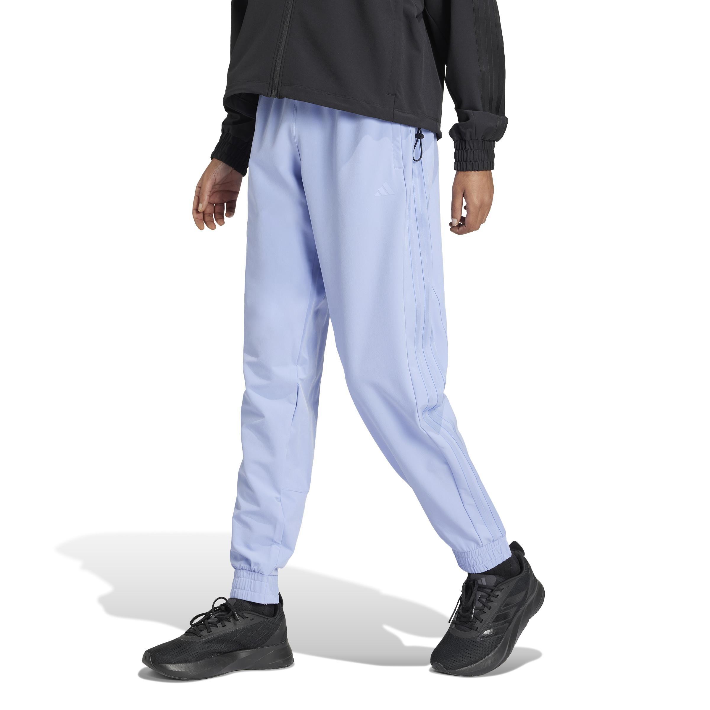 Pacer All Gym 3-Stripes Woven Mid-Rise Joggers, Blue, A901_ONE, large image number 11