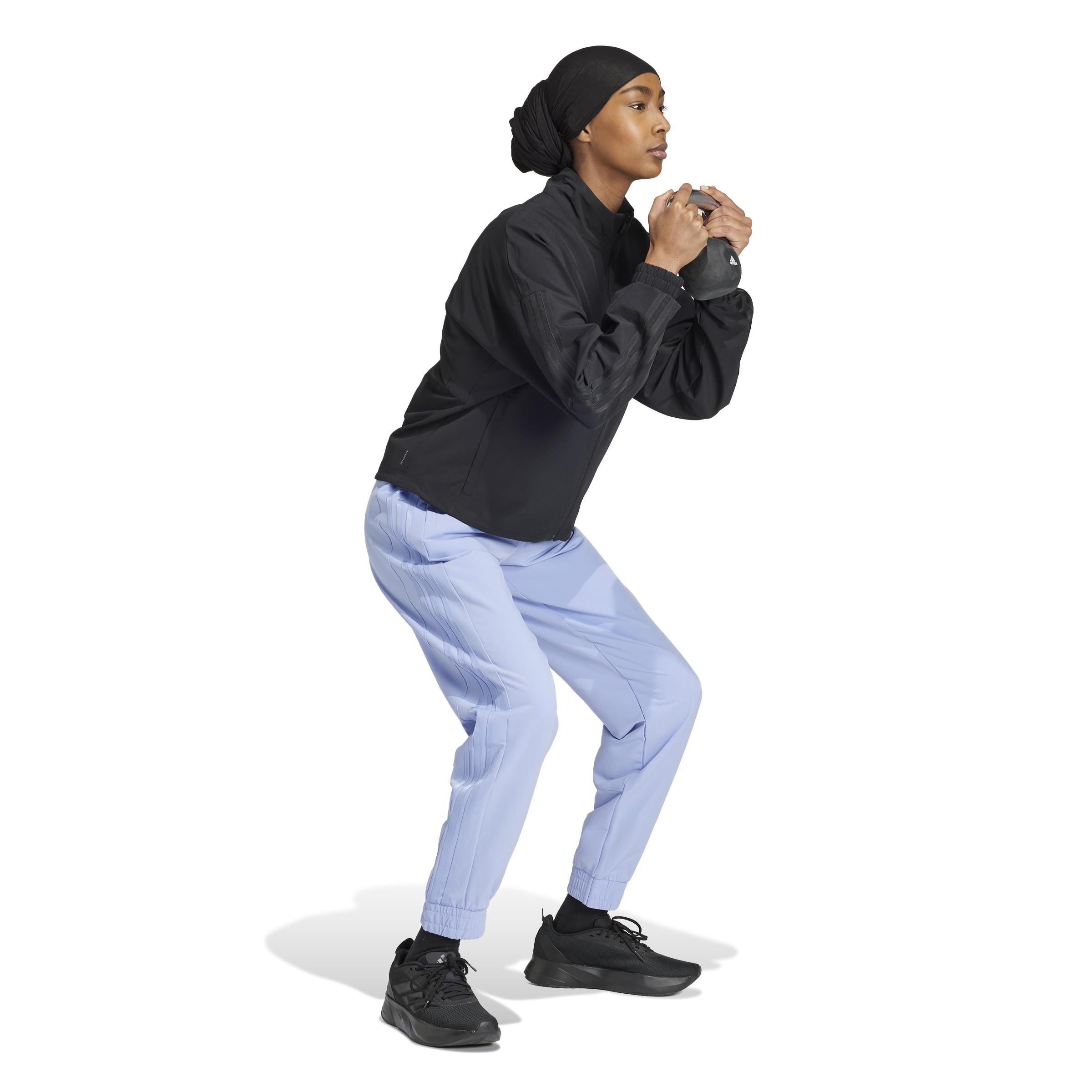 Pacer All Gym 3-Stripes Woven Mid-Rise Joggers, Blue, A901_ONE, large image number 14