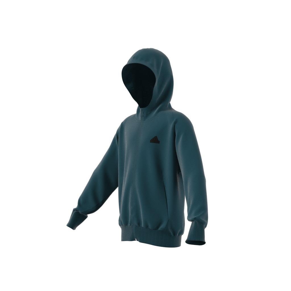 Unisex Kids Z.N.E. Full-Zip Hoodie, Turquoise, A901_ONE, large image number 6