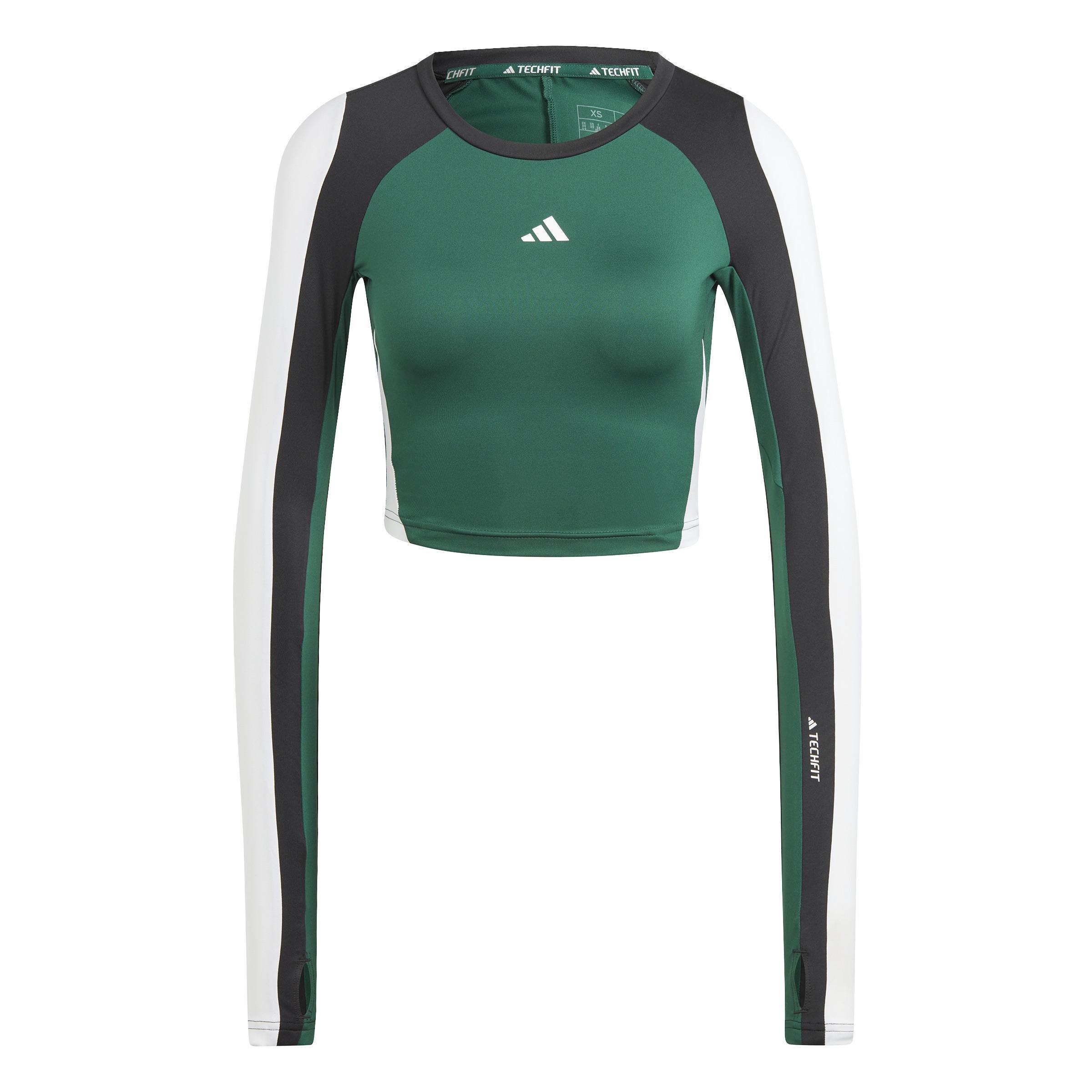 Techfit Aeroready Long-Sleeve Top, Black, A901_ONE, large image number 1
