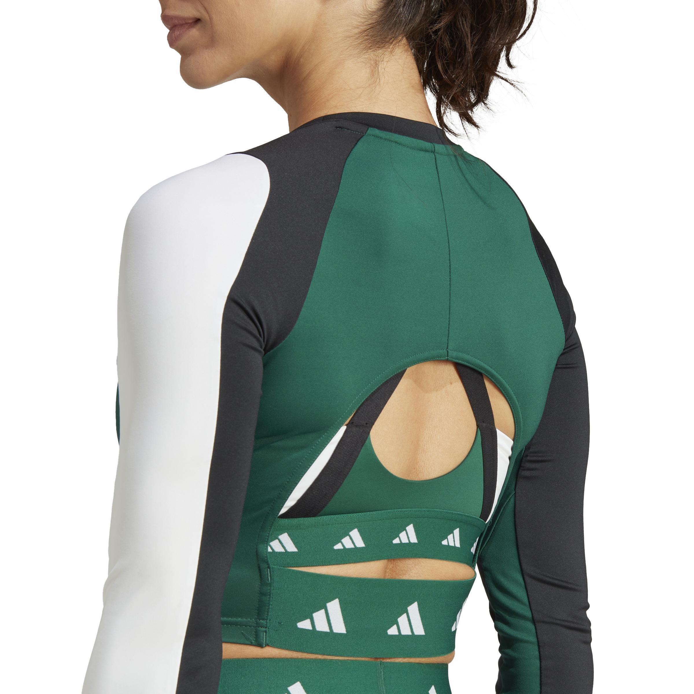 Techfit Aeroready Long-Sleeve Top, Black, A901_ONE, large image number 4