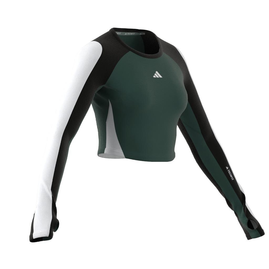 Techfit Aeroready Long-Sleeve Top, Black, A901_ONE, large image number 7