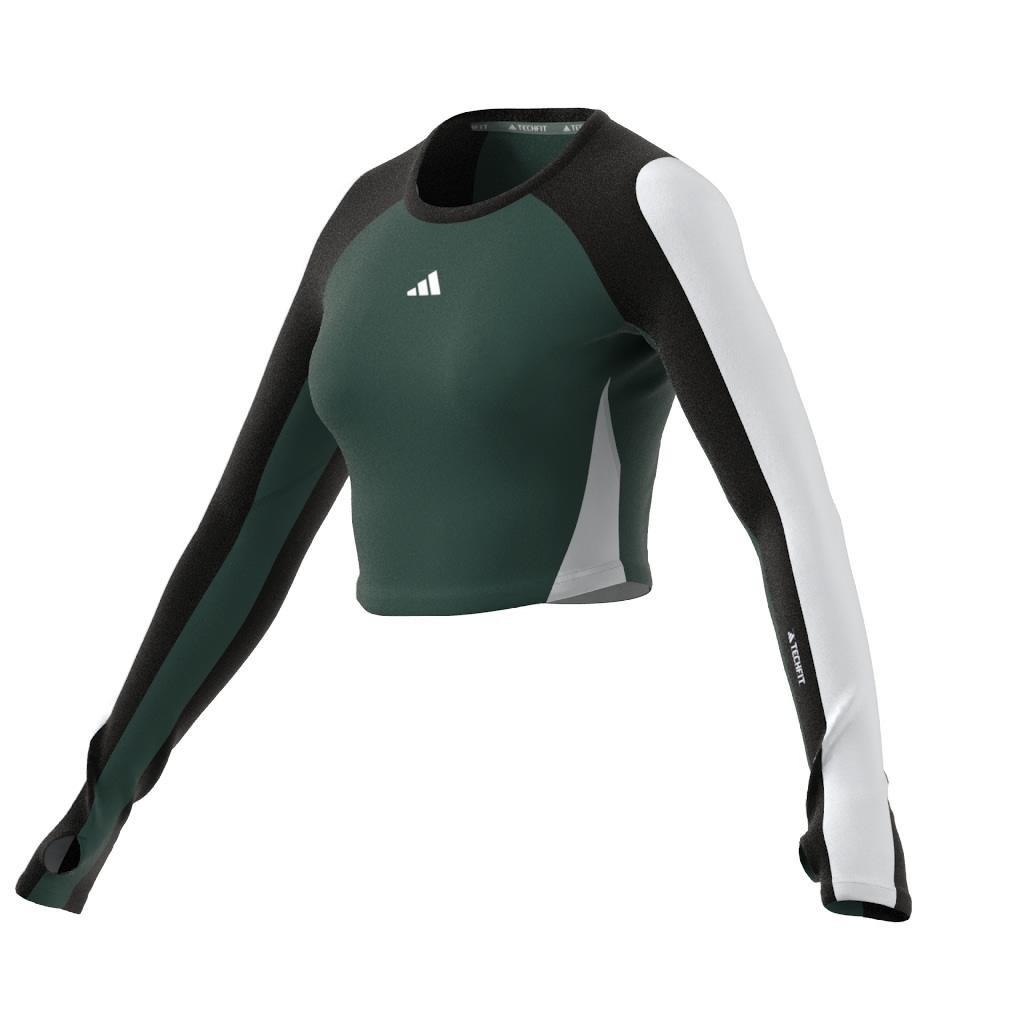 Techfit Aeroready Long-Sleeve Top, Black, A901_ONE, large image number 14