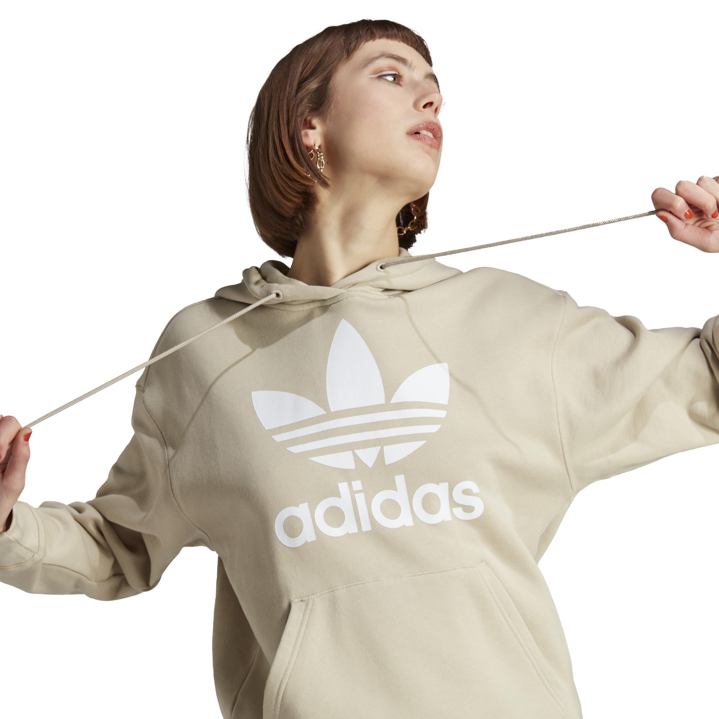 Trefoil Hoodie, Beige, A901_ONE, large image number 4
