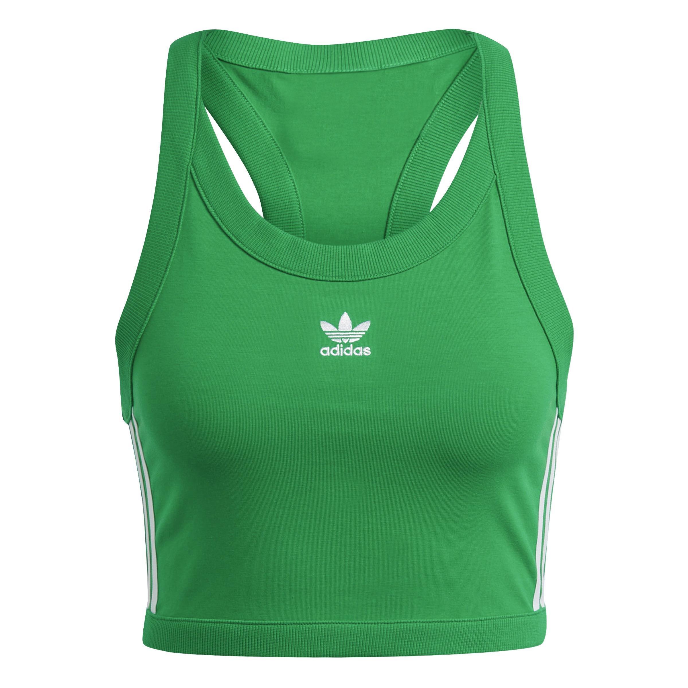 Adicolor Classics 3-Stripes Short Tank Top, Green, A901_ONE, large image number 0