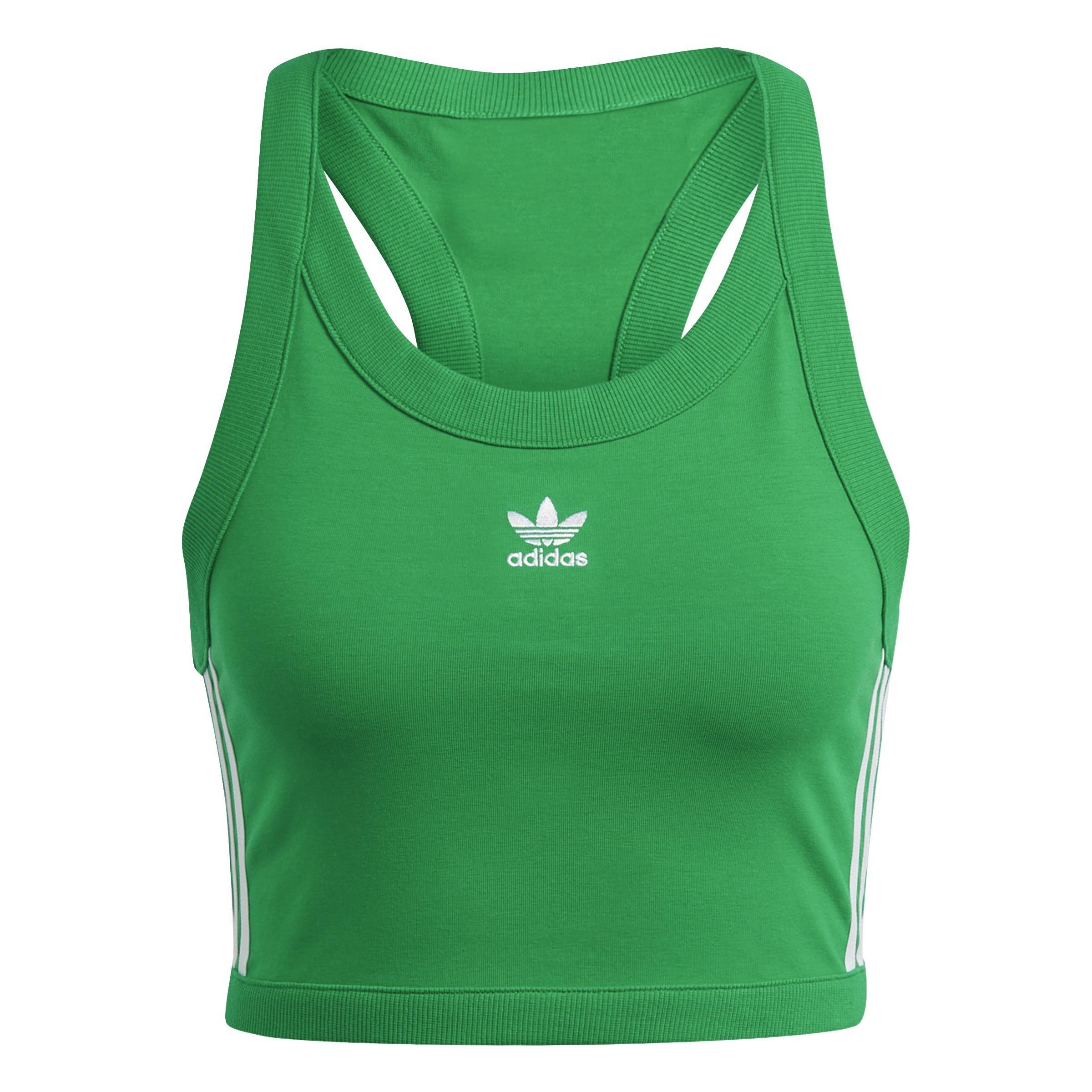 Adicolor Classics 3-Stripes Short Tank Top, Green, A901_ONE, large image number 2