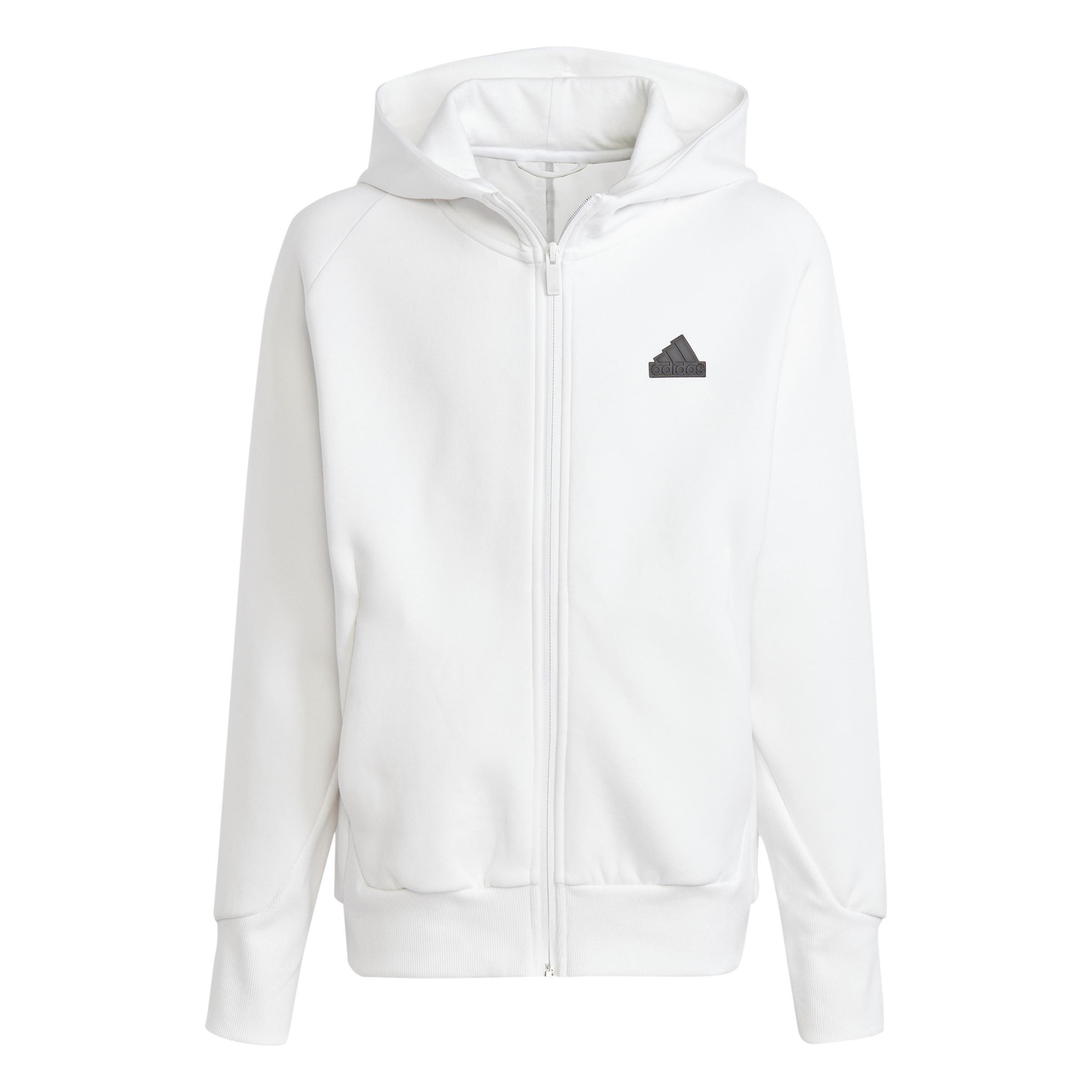 Unisex Kids adidas Z.N.E. Full-Zip Hoodie, White, A901_ONE, large image number 0