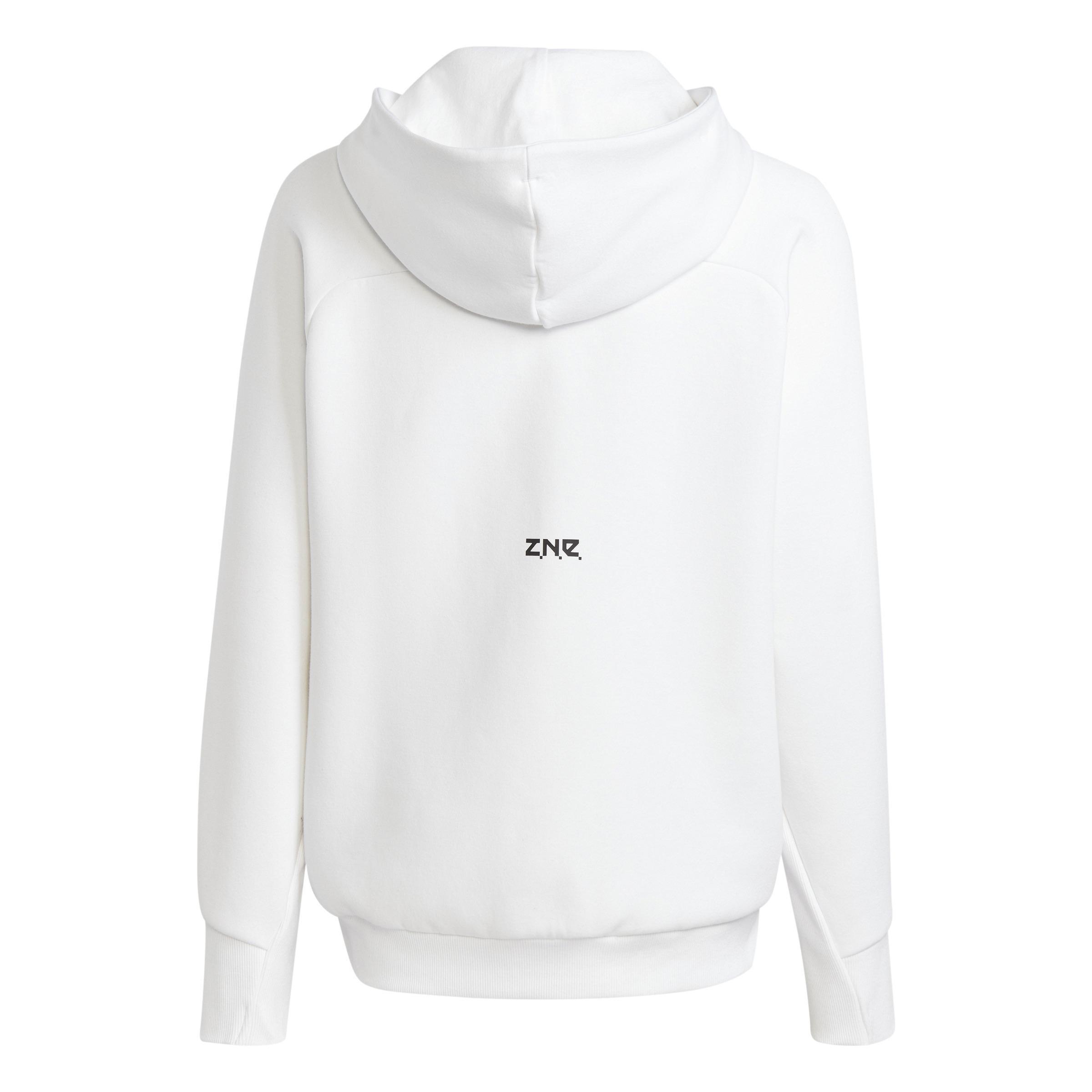 Unisex Kids adidas Z.N.E. Full-Zip Hoodie, White, A901_ONE, large image number 2