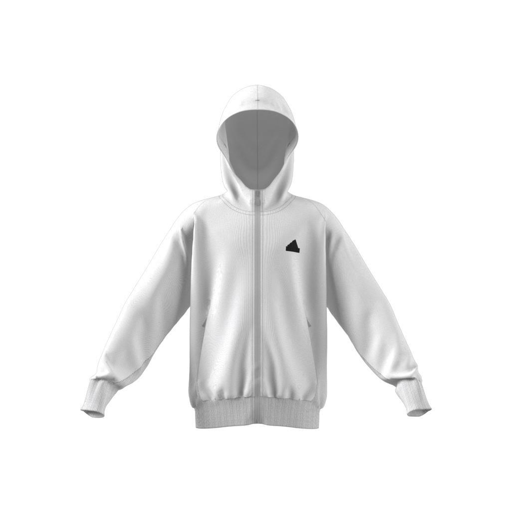 Unisex Kids adidas Z.N.E. Full-Zip Hoodie, White, A901_ONE, large image number 7