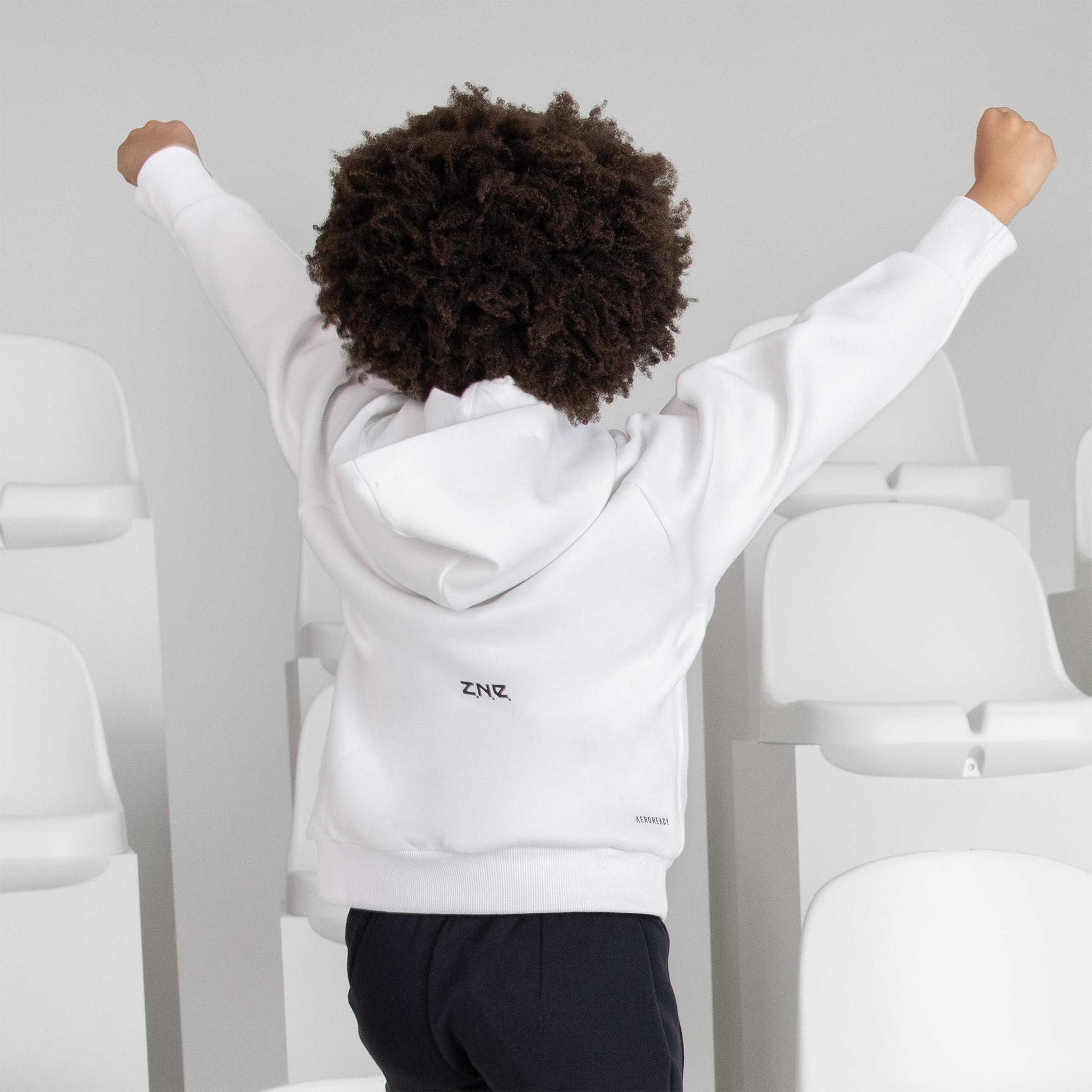Unisex Kids adidas Z.N.E. Full-Zip Hoodie, White, A901_ONE, large image number 8