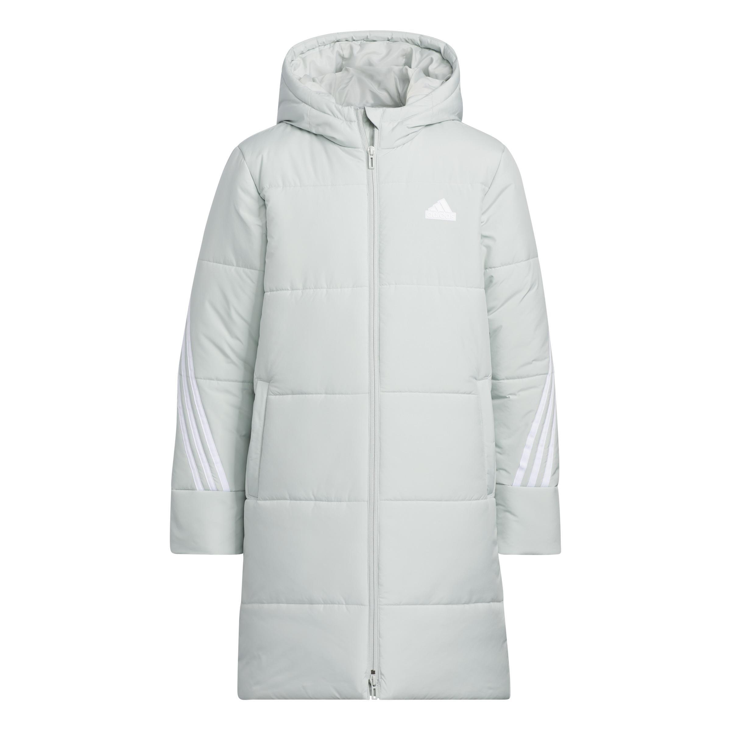 Unisex Kids 3-Stripes Padded Jacket, Grey, , large image number 0