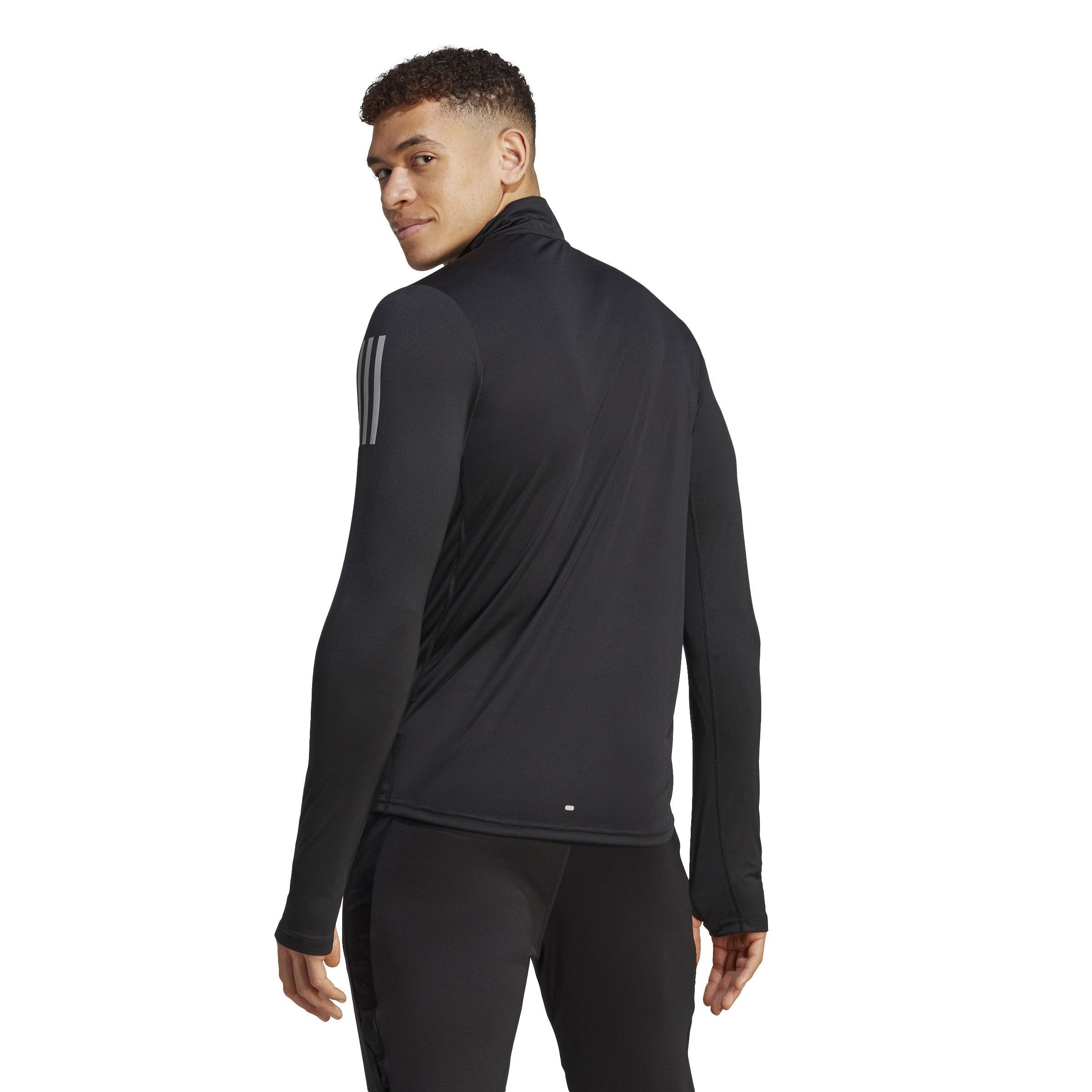 Own the Run 1/4 Zip Long Sleeve Sweatshirt, Black, , large image number 3