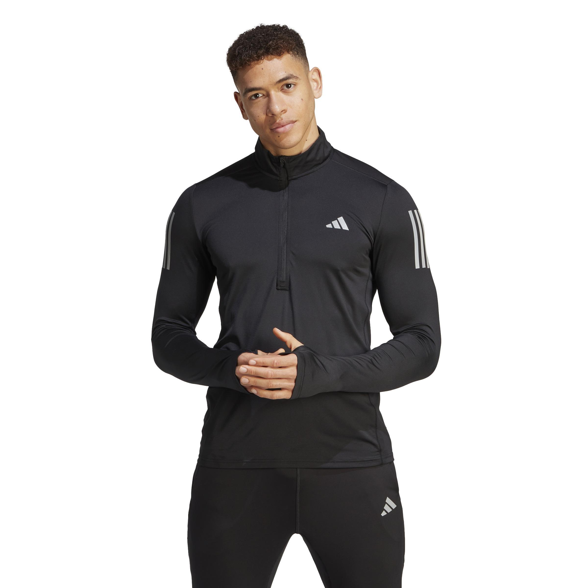 Own the Run 1/4 Zip Long Sleeve Sweatshirt, Black, , large image number 14
