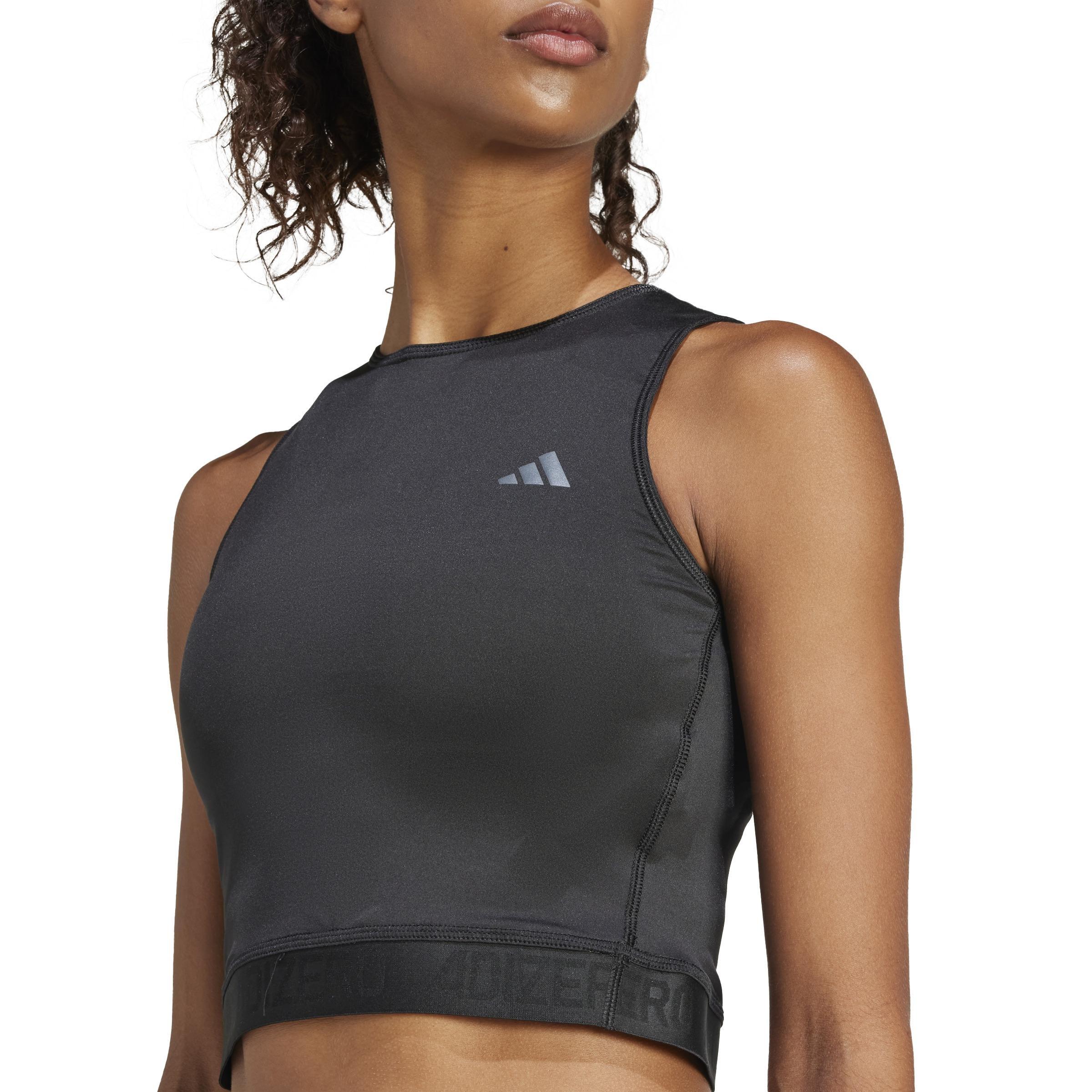 Adizero Running Crop Tank Top, Black, A901_ONE, large image number 5
