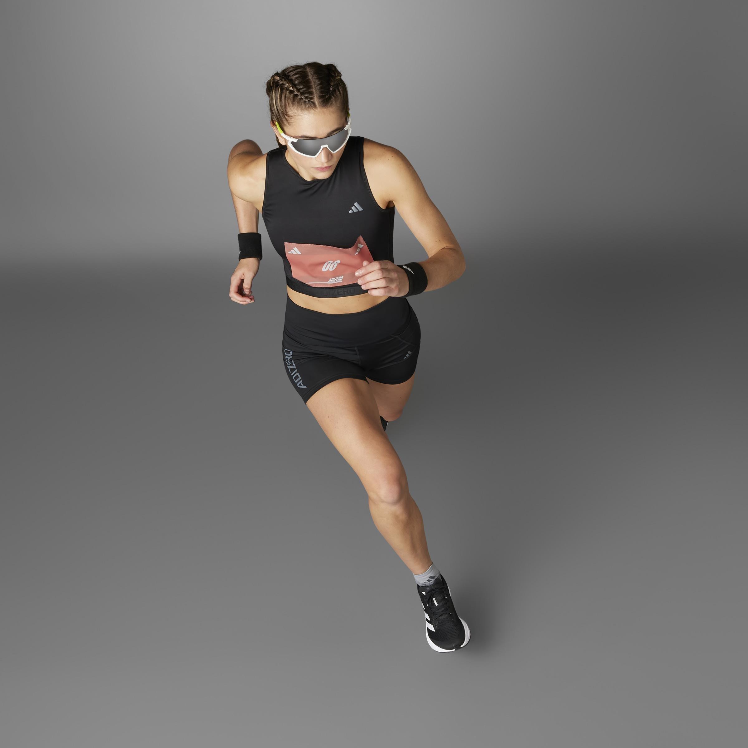 Adizero Running Crop Tank Top, Black, A901_ONE, large image number 10