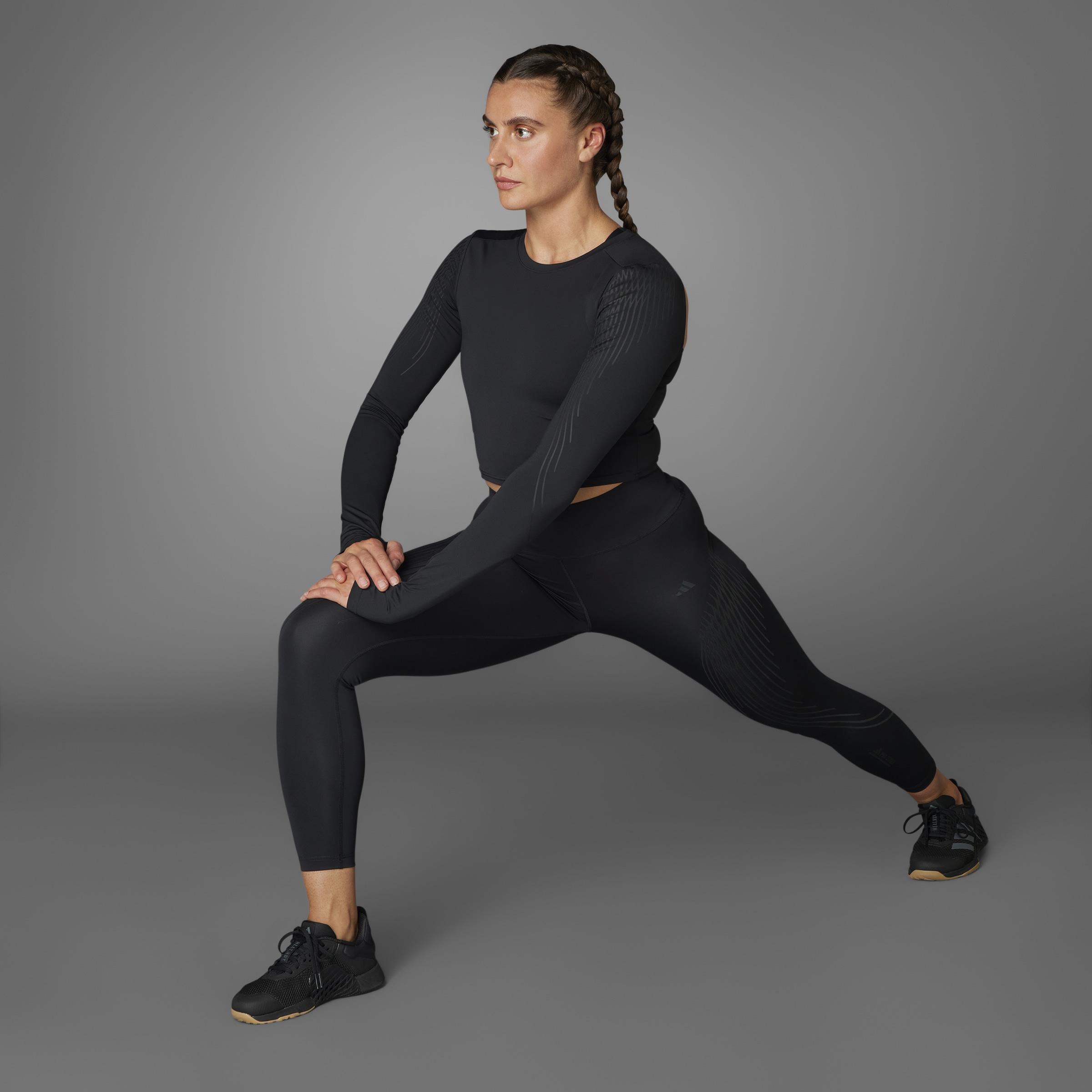 Pro Series Training Long Sleeve Crop Top, Black, A901_ONE, large image number 9