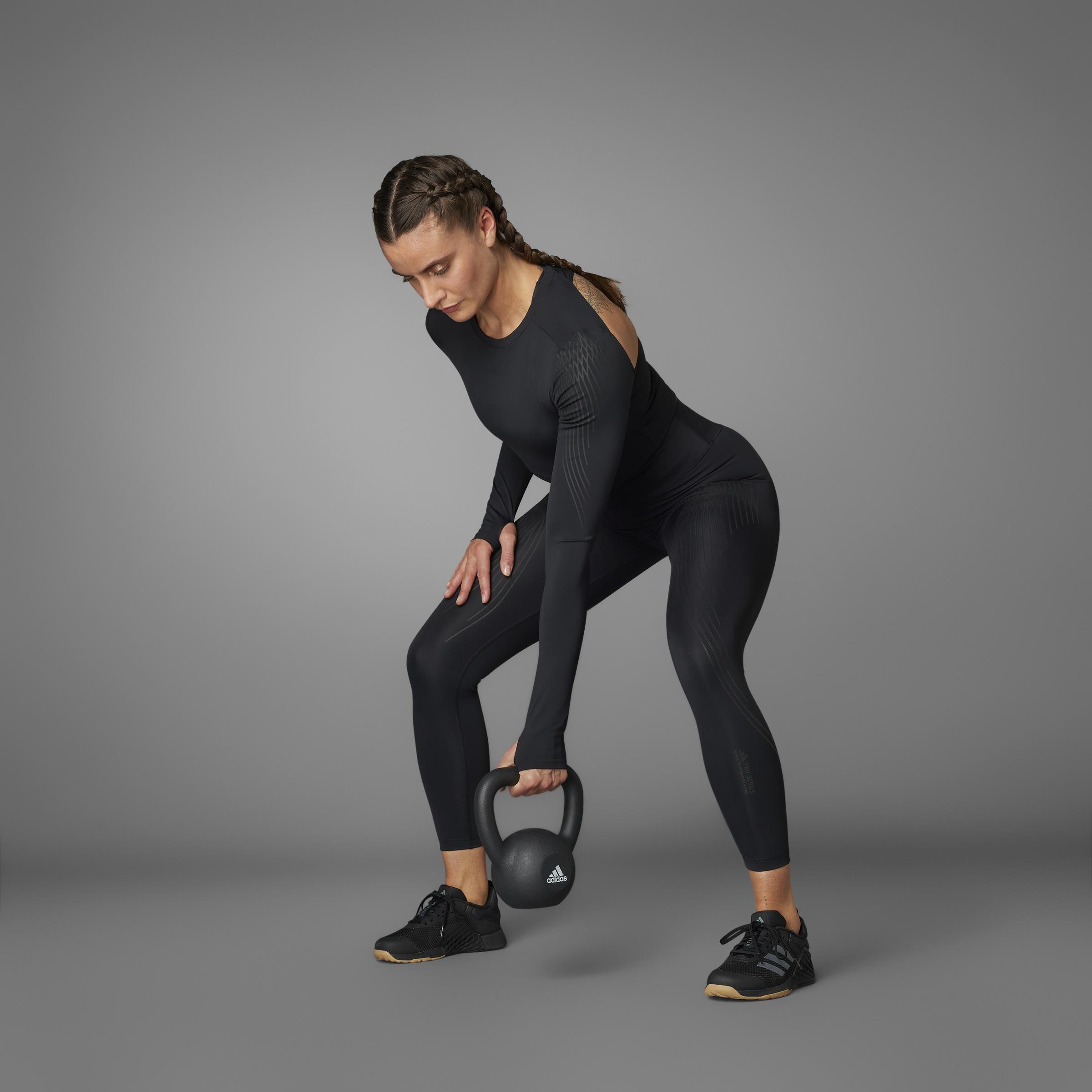 Pro Series Training Long Sleeve Crop Top, Black, A901_ONE, large image number 10