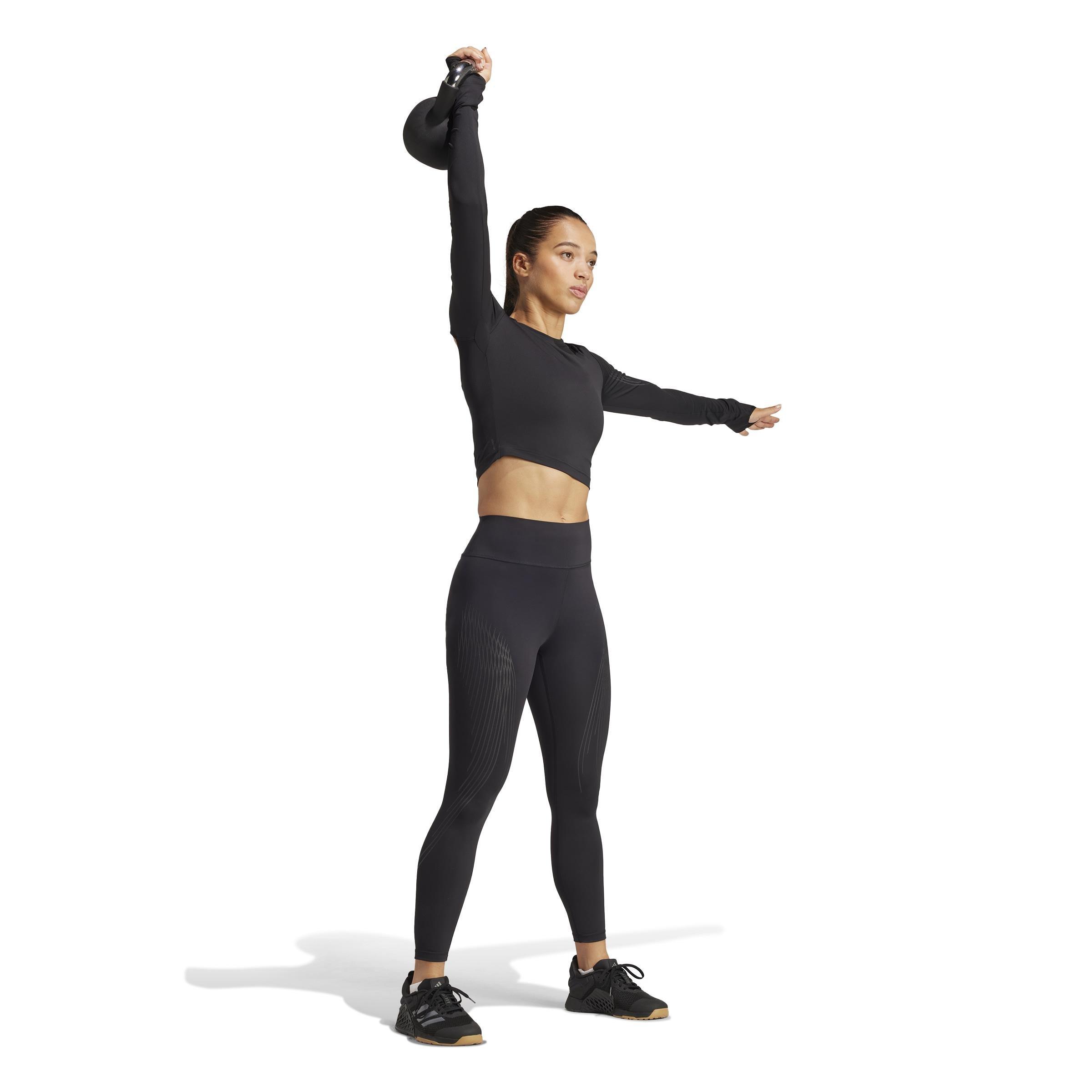 Pro Series Training Long Sleeve Crop Top, Black, A901_ONE, large image number 12