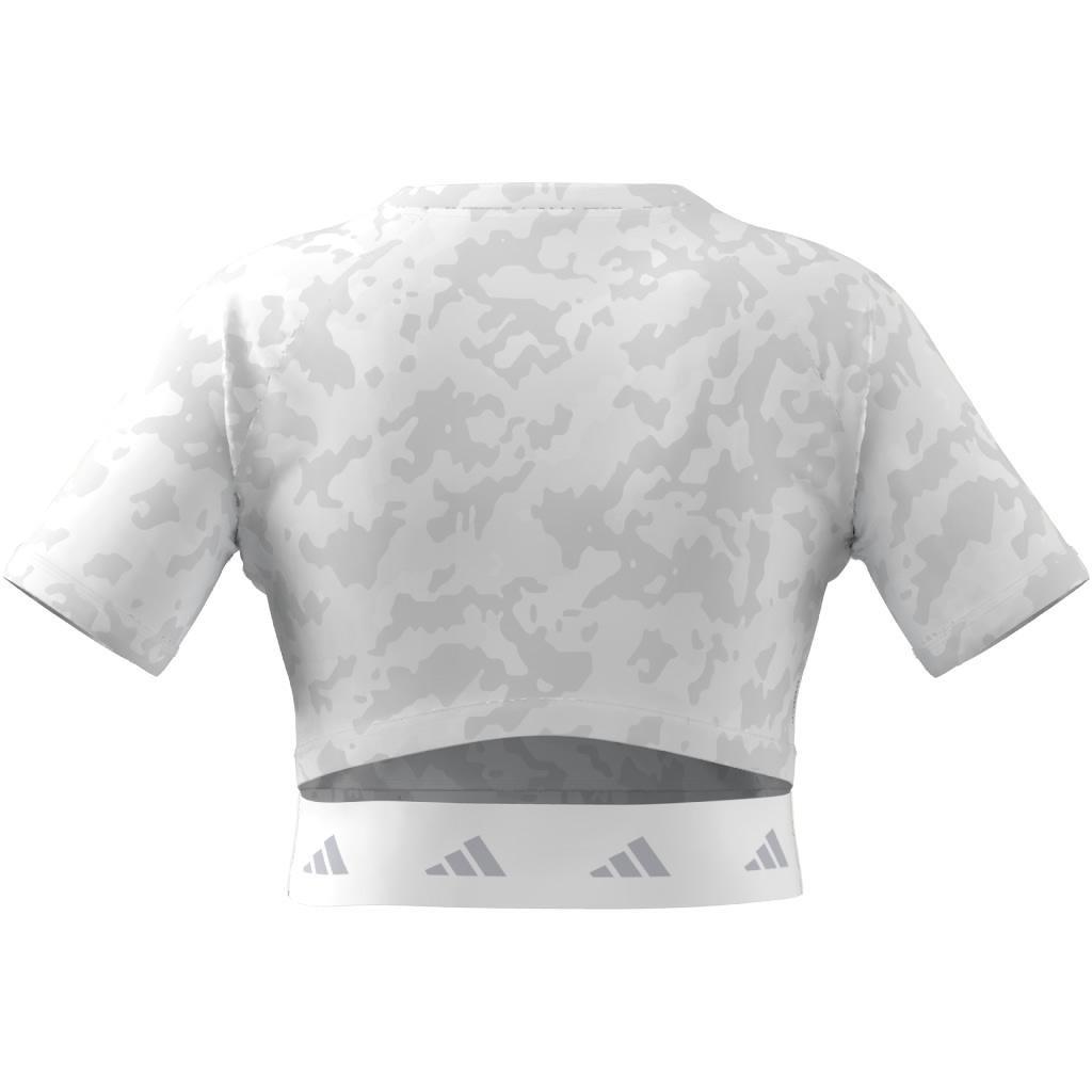 Techfit Camo Print Crop Training T-Shirt, Grey, , large image number 7