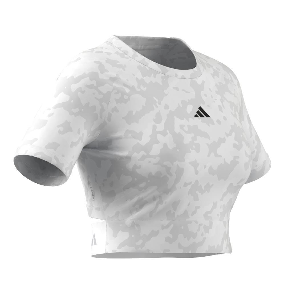 Techfit Camo Print Crop Training T-Shirt, Grey, , large image number 9