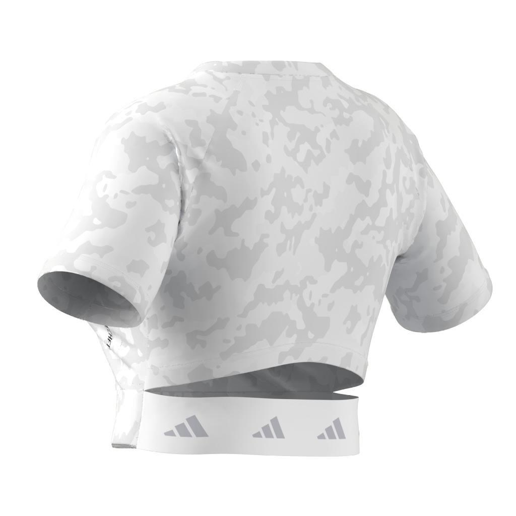 Techfit Camo Print Crop Training T-Shirt, Grey, , large image number 11