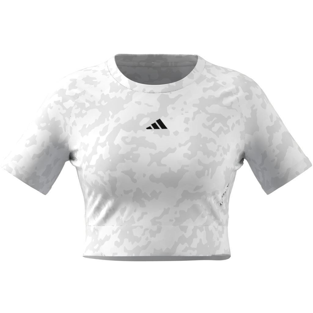 Techfit Camo Print Crop Training T-Shirt, Grey, , large image number 13