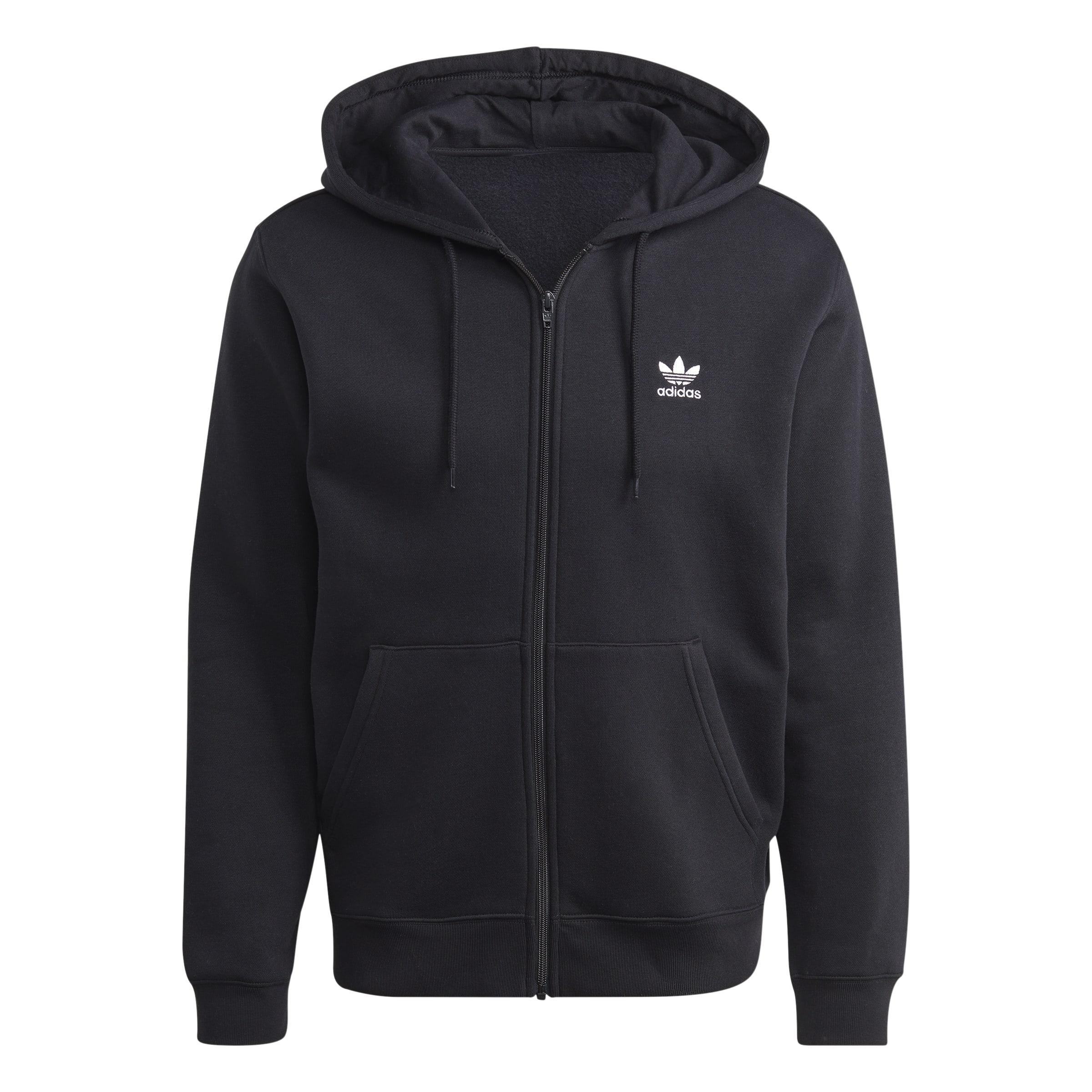 Trefoil Essentials Full-Zip Hoodie, Black, , large image number 0