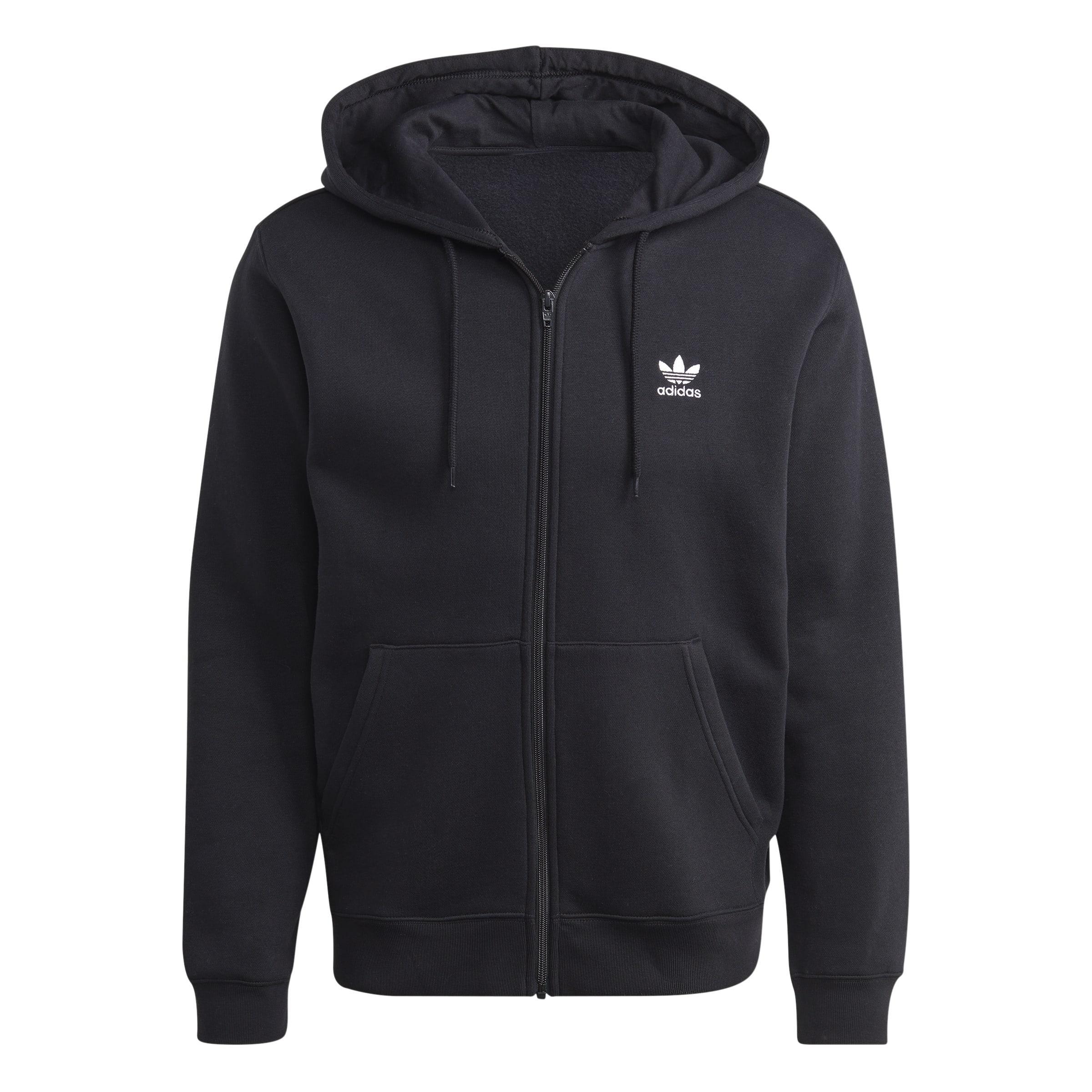 Trefoil Essentials Full-Zip Hoodie, Black, , large image number 1