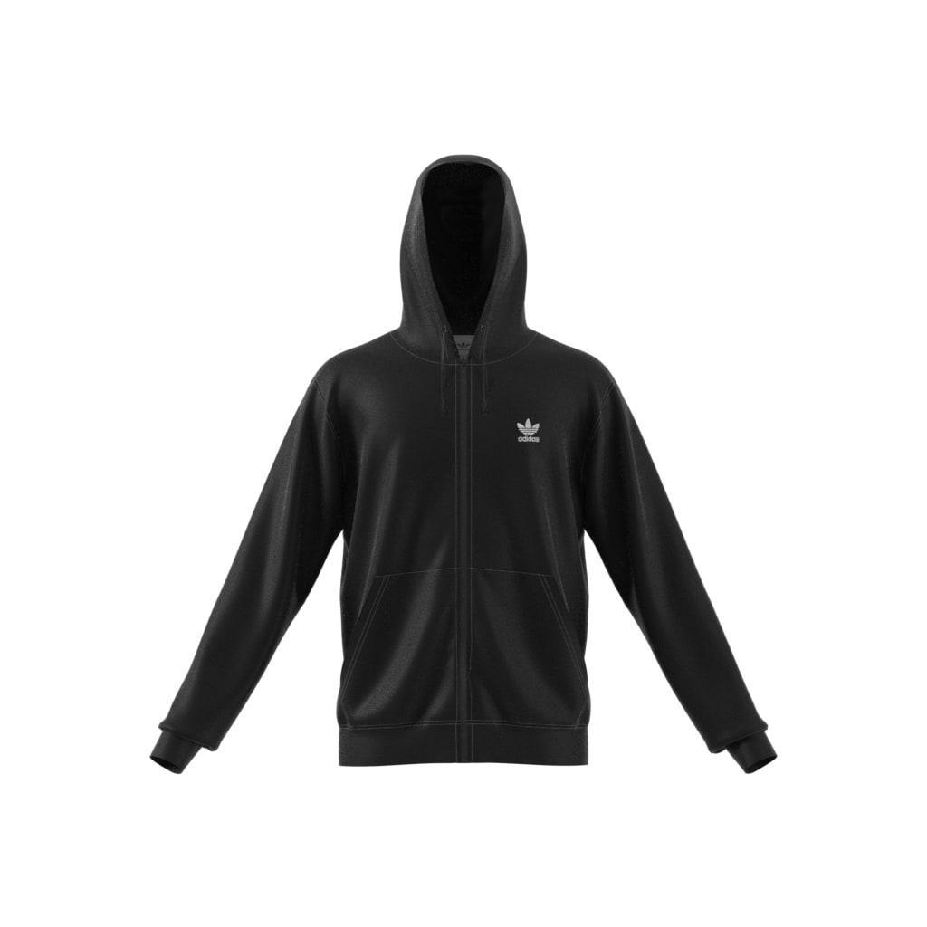 Trefoil Essentials Full-Zip Hoodie, Black, , large image number 6