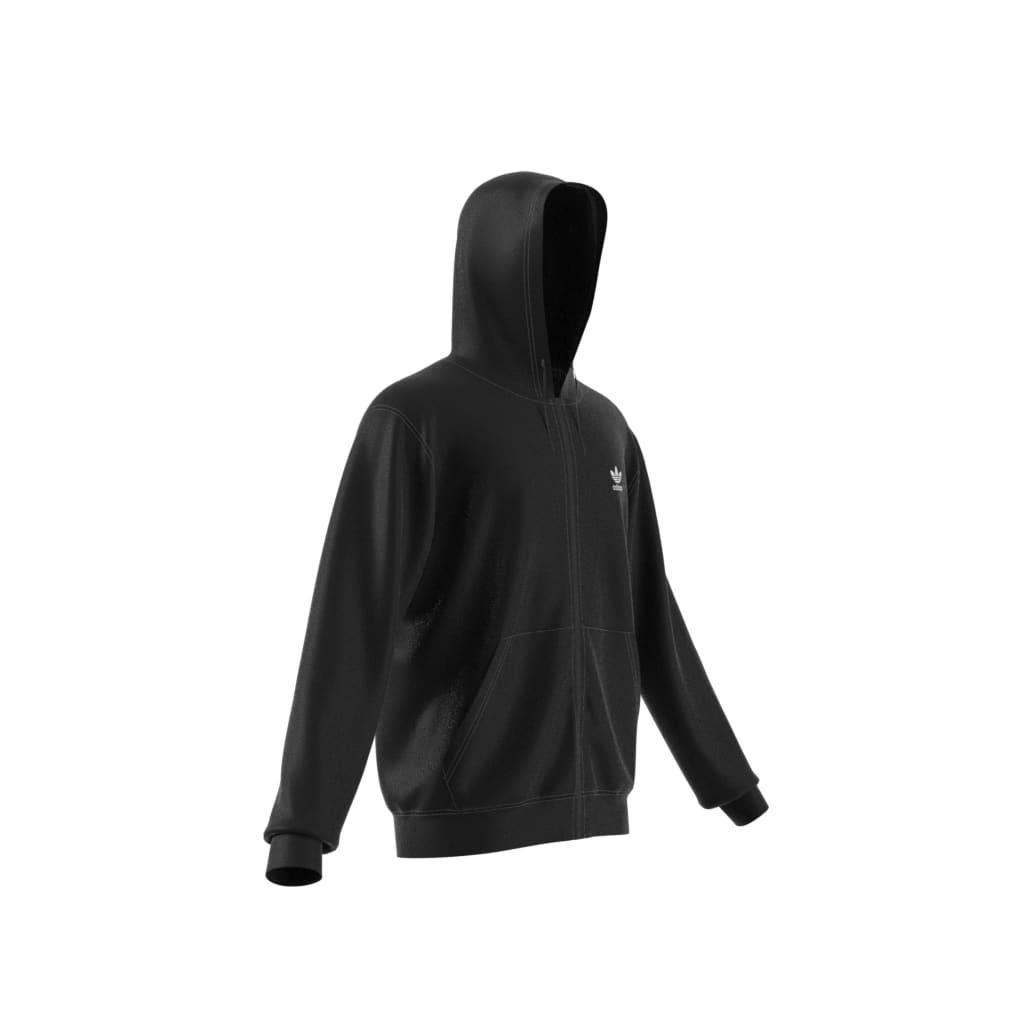 Trefoil Essentials Full-Zip Hoodie, Black, , large image number 8