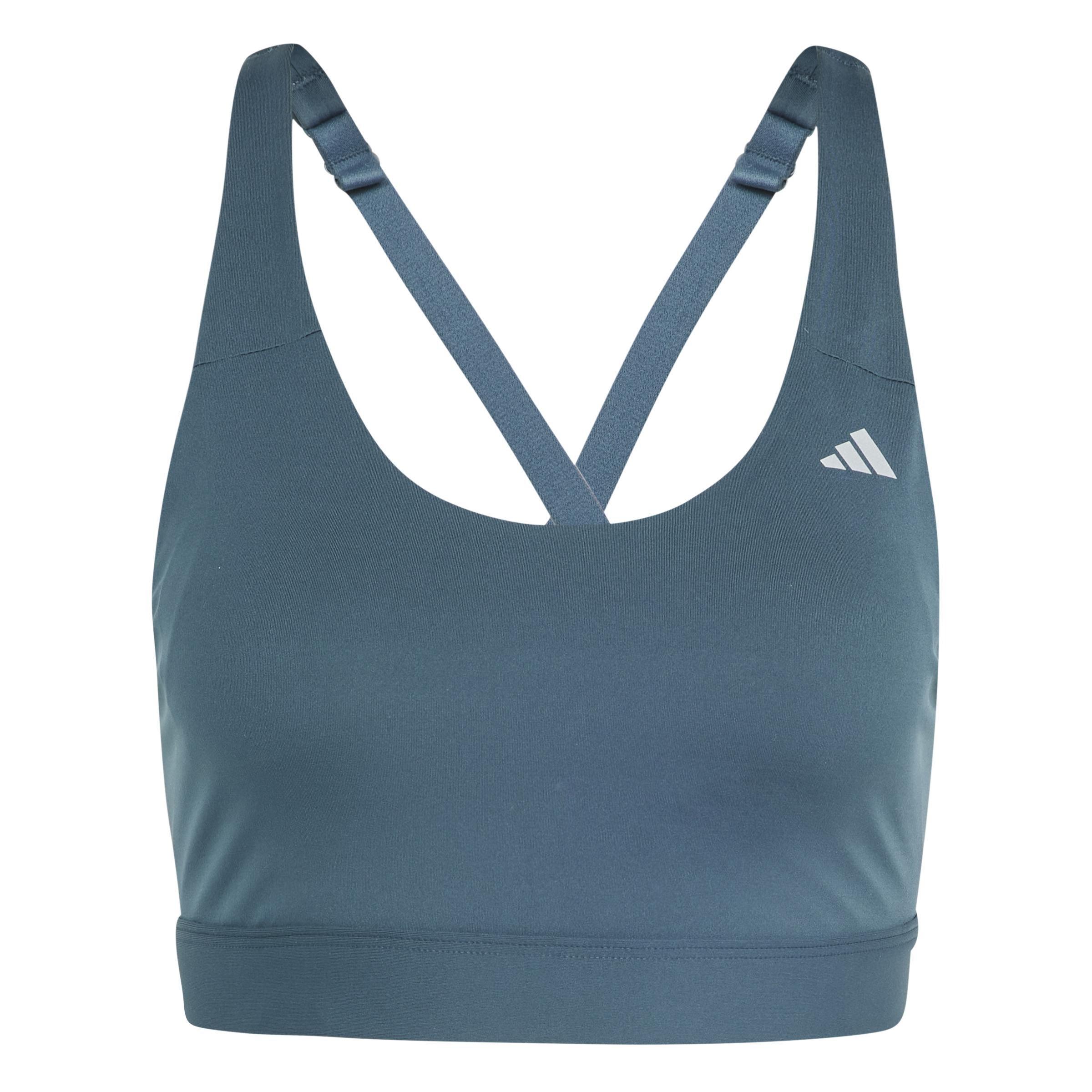 Ultimateadidas Run Medium-Support Bra, Turquoise, A901_ONE, large image number 0