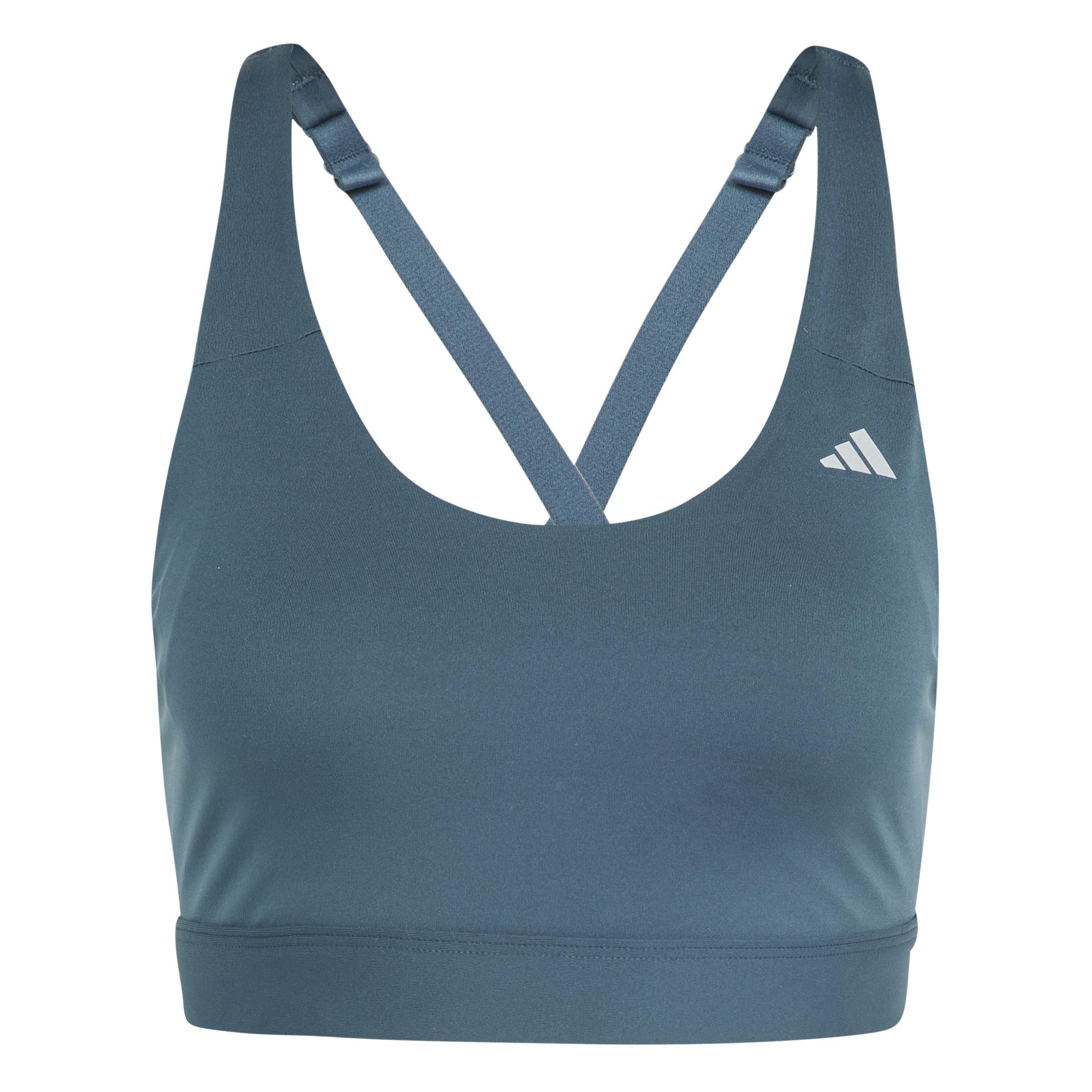 Ultimateadidas Run Medium-Support Bra, Turquoise, A901_ONE, large image number 1