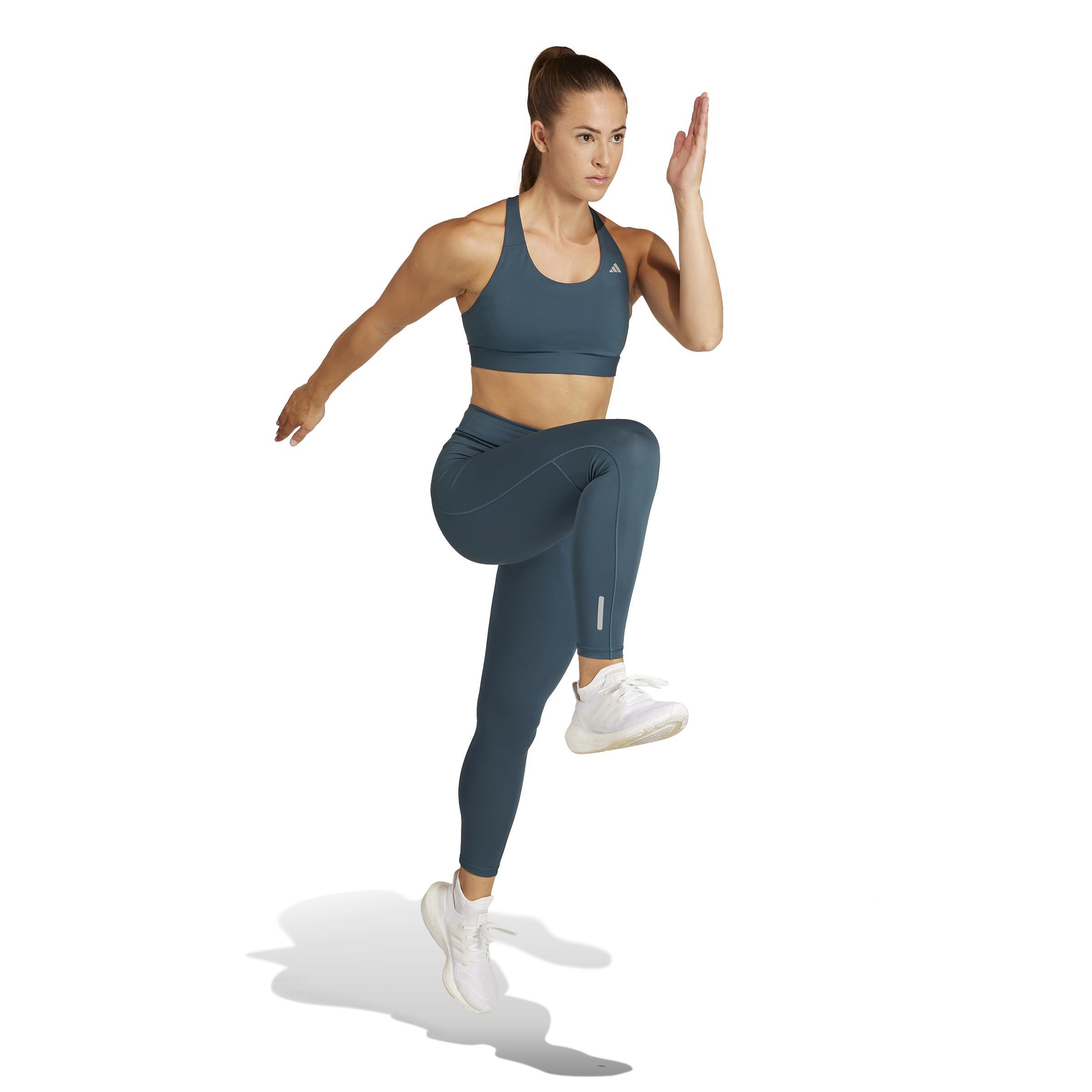 Ultimateadidas Run Medium-Support Bra, Turquoise, A901_ONE, large image number 8