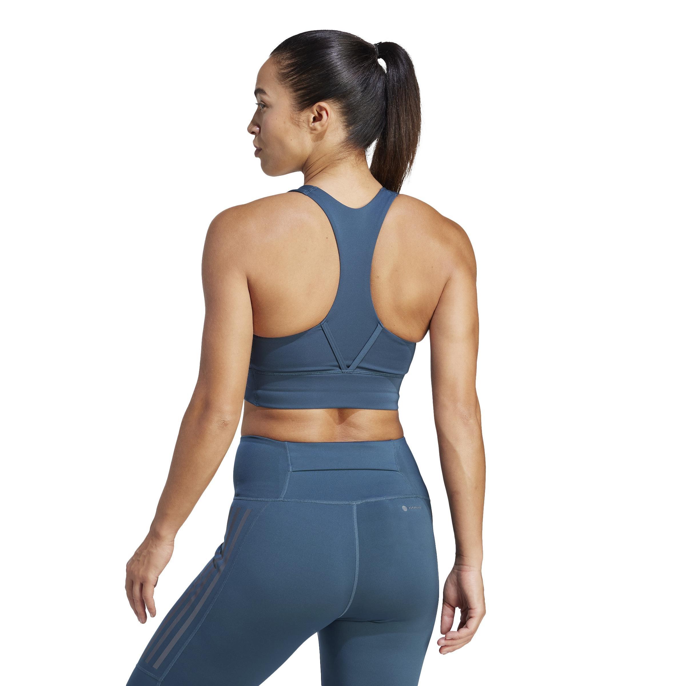 Run Pocket Medium-Support Bra, Turquoise, , large image number 3