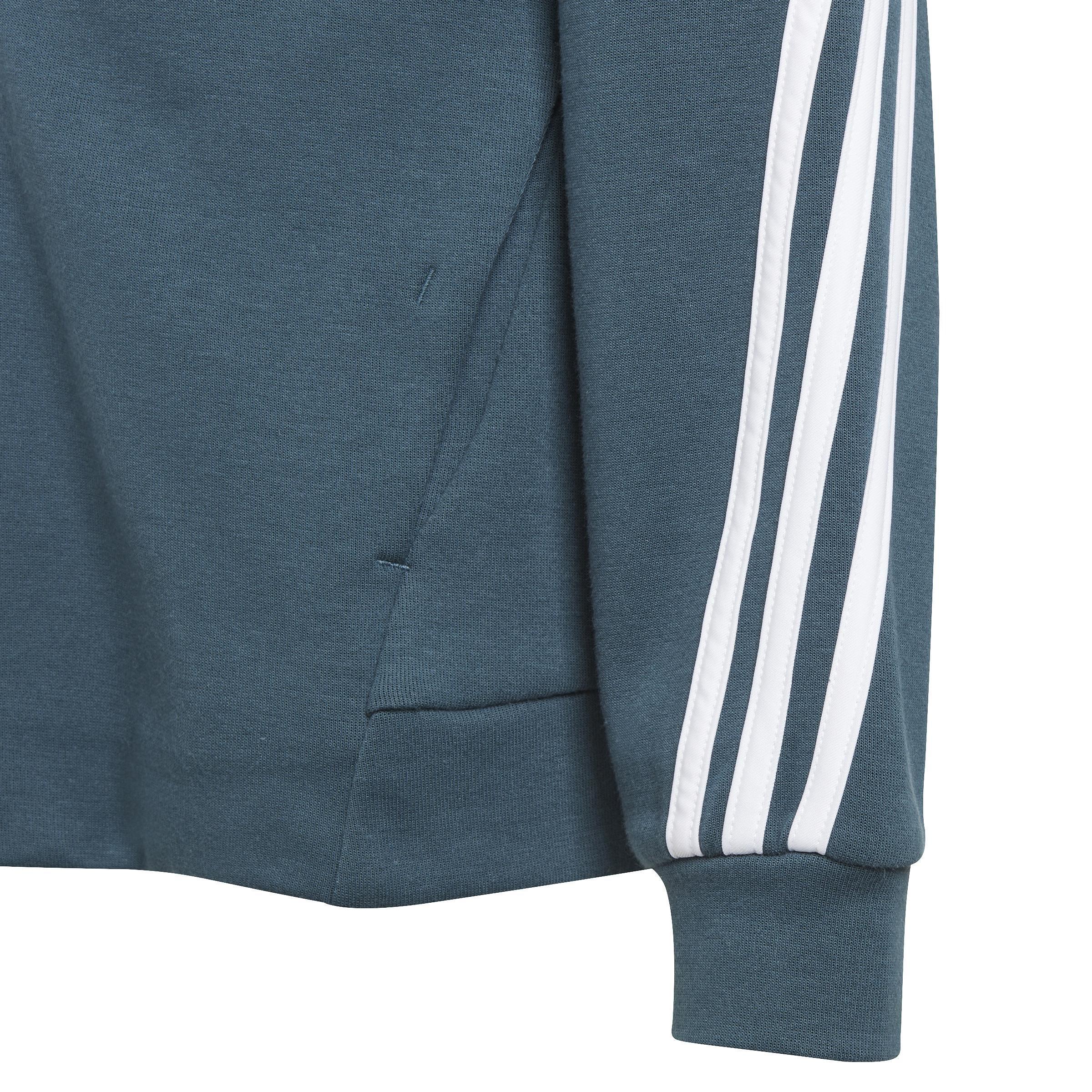 Unisex Kids Future Icons 3-Stripes Full-Zip Hooded Track Top, Turquoise, A901_ONE, large image number 3