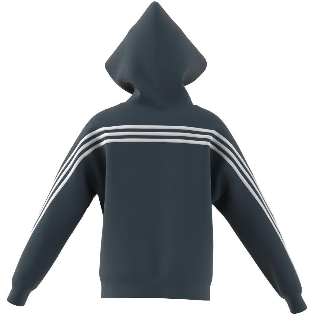 Unisex Kids Future Icons 3-Stripes Full-Zip Hooded Track Top, Turquoise, A901_ONE, large image number 7