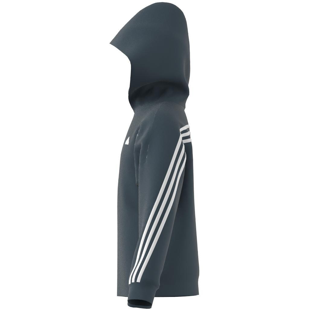 Unisex Kids Future Icons 3-Stripes Full-Zip Hooded Track Top, Turquoise, A901_ONE, large image number 11